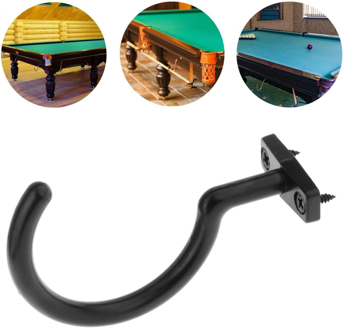 Black Snooker Billiard Table Board Cue Hook, Bridge Rod and Ball Rack Hooks, Bridge Rod Pool Table Rack for Games, Snooker Table, Indoor Supplies image number 6