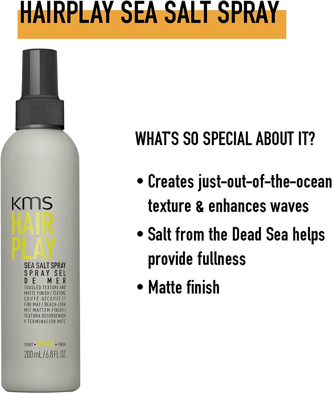 KMS Hair Play Sea Salt Spray 200 Ml image number 6