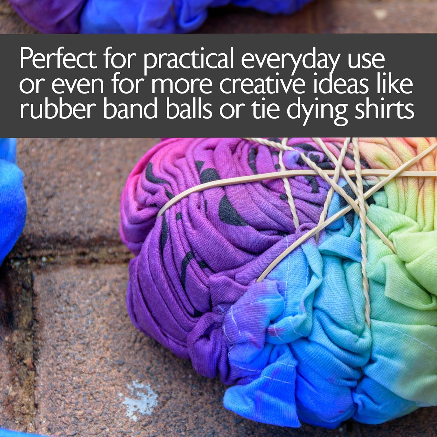 BAZIC 465 Multicolor Rubber Bands for School, Home, or Office (Assorted Dimensions 227G/0.5 Lbs)