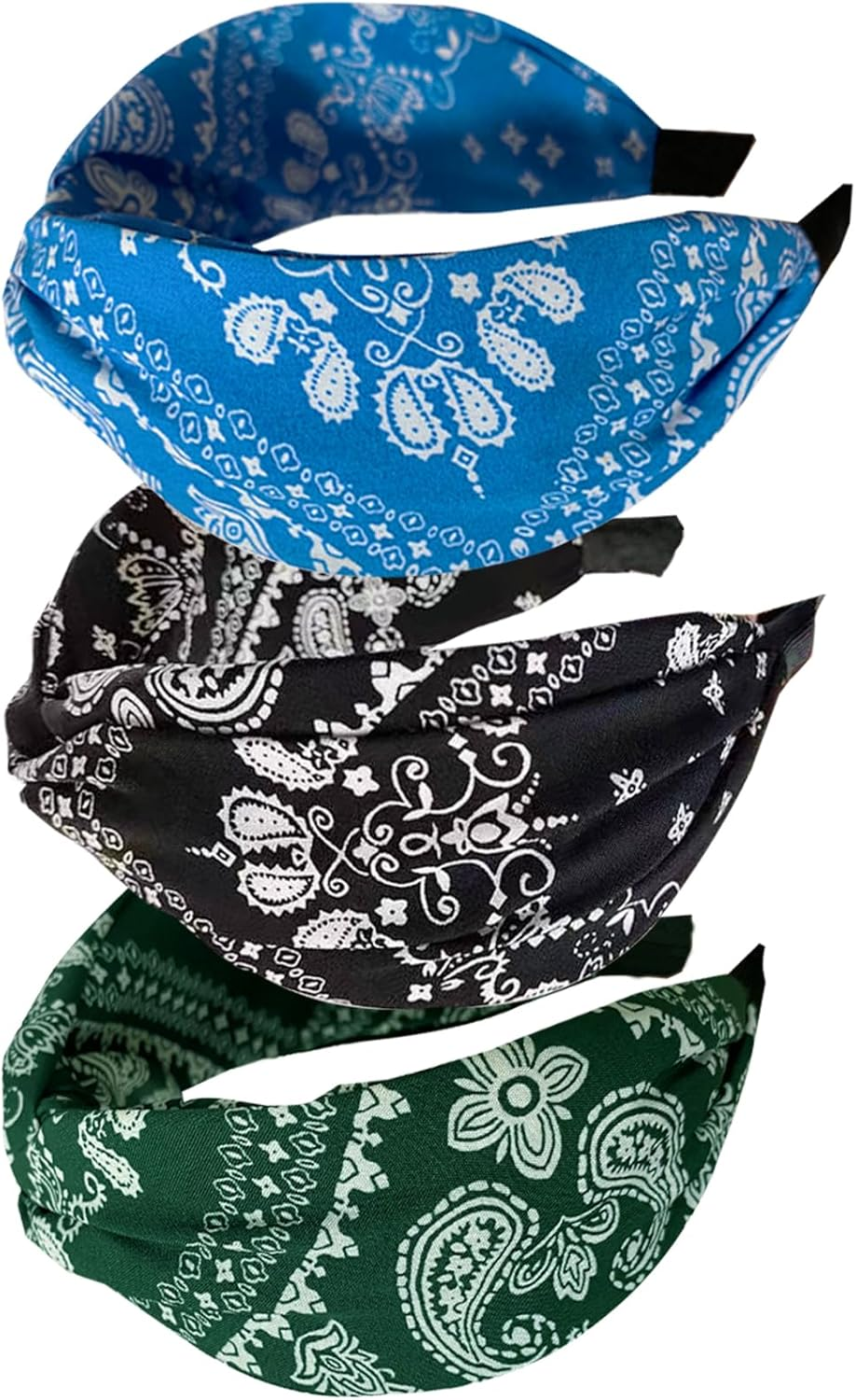 3Pcs Wide Headband French Bow Knot Hair Hoop Fabric Non-Slip Headwear Elastic Twist Hair Accessories Alice Hair Bands for Women&hellip;