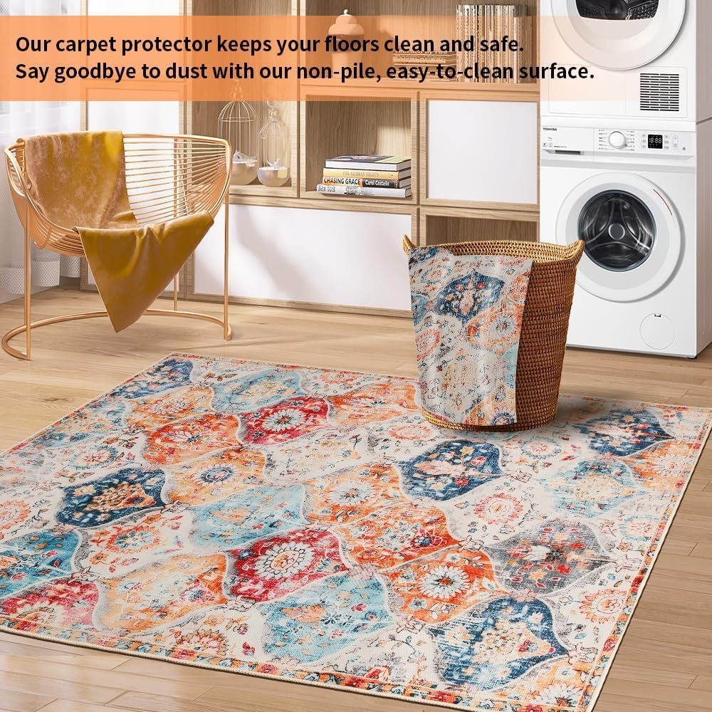 Office Chair Mat for Hardwood Floor & Tile Floor, Xinm 100 * 120Cm Heavy Duty Desk Chair Mat for Hard Floors, Computer Chair Mat anti Slip, Low Pile Carpet Floor Protector Easy to Clean image number 3