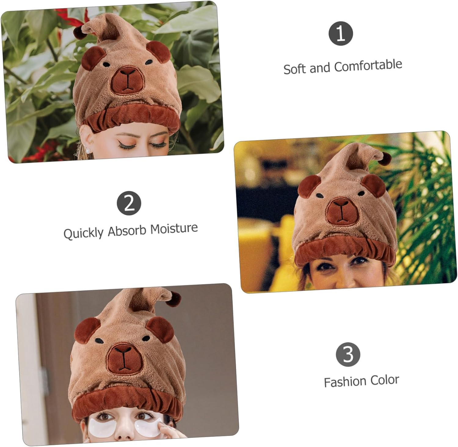 LRXIYODE Quick Dry Coral Fleece Hair Drying Cap for Women Soft Absorbent Hair Towel Wrap Gentle after Shower Swimming