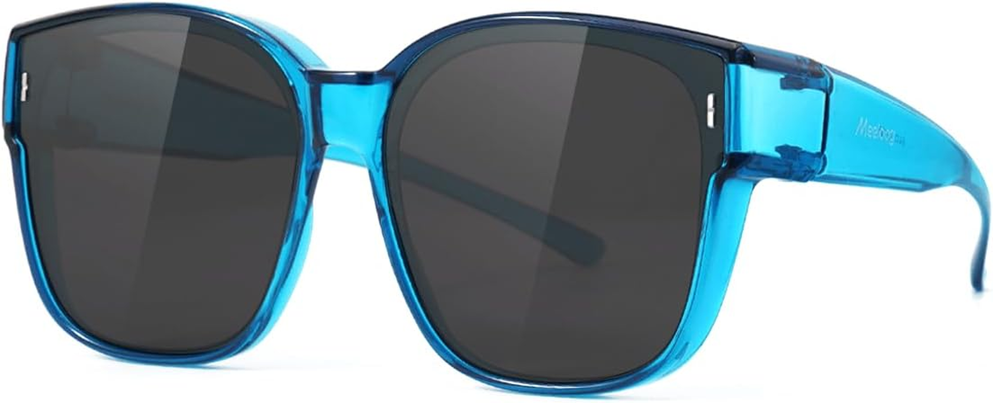 Meeloog Large Polarized Fit over Glasses Sunglasses for Women Men, Oversized Trendy Square Shades for Driving Riding MST0110