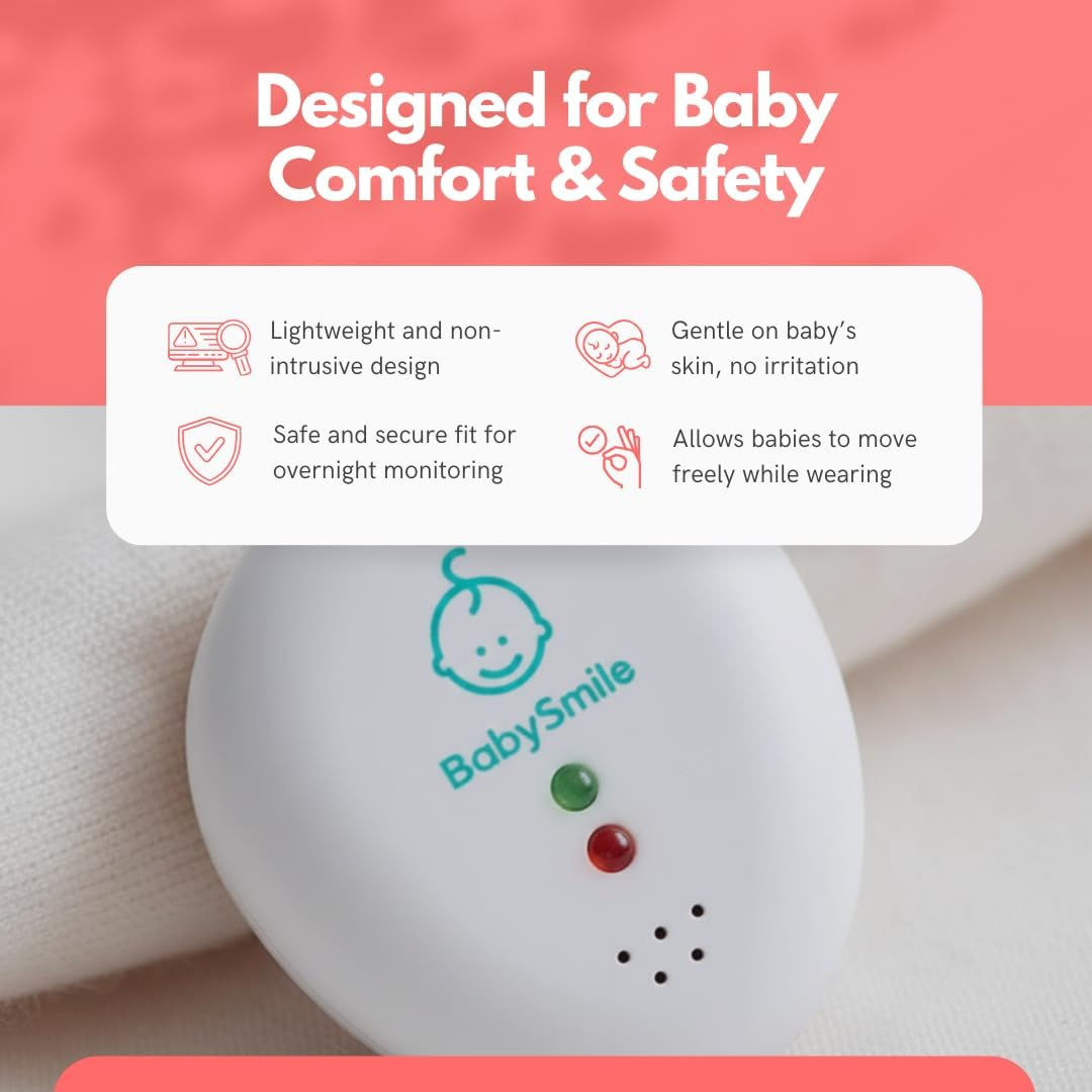 Baby Smile Baby Motion Breathing Monitor | Baby Abdominal Movement Monitor | Audible Alerts for Quick Alerts | Diaper Clip | No Bluetooth image number 4