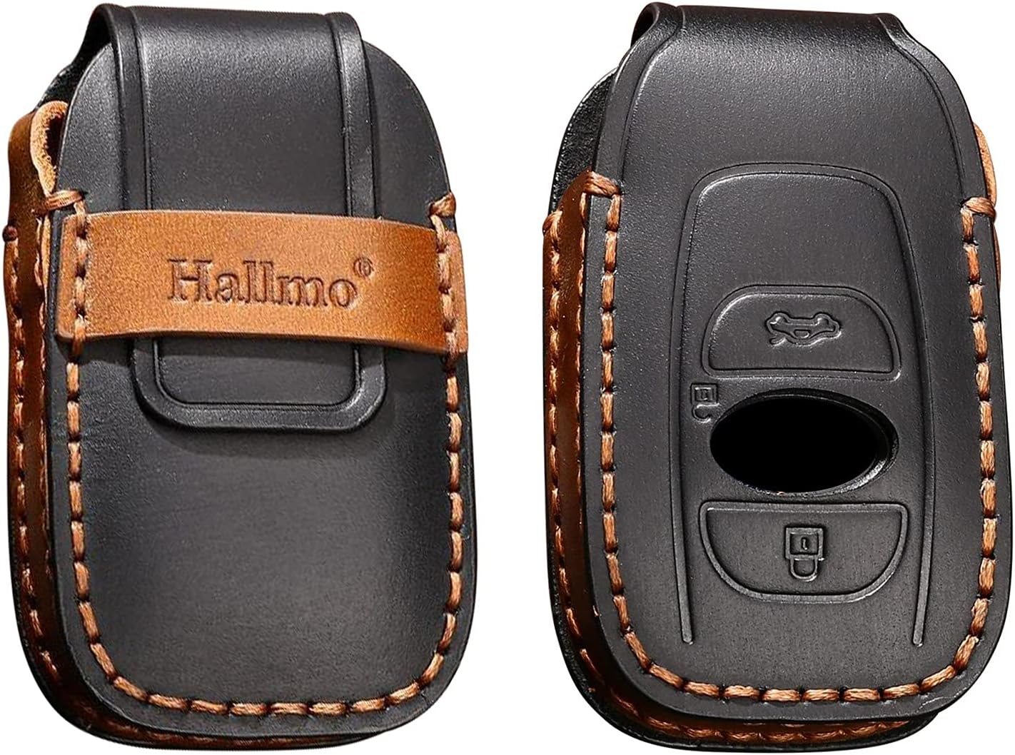 Ontto Key Case Fit for Subaru Ascent BRZ Crosstrek Forester Impreza Legacy Levorg Outback STI WRX XV Leather Remote Key Fob Cover Keyring Accessories Key Shell Keychain Key Holder Black image number 2