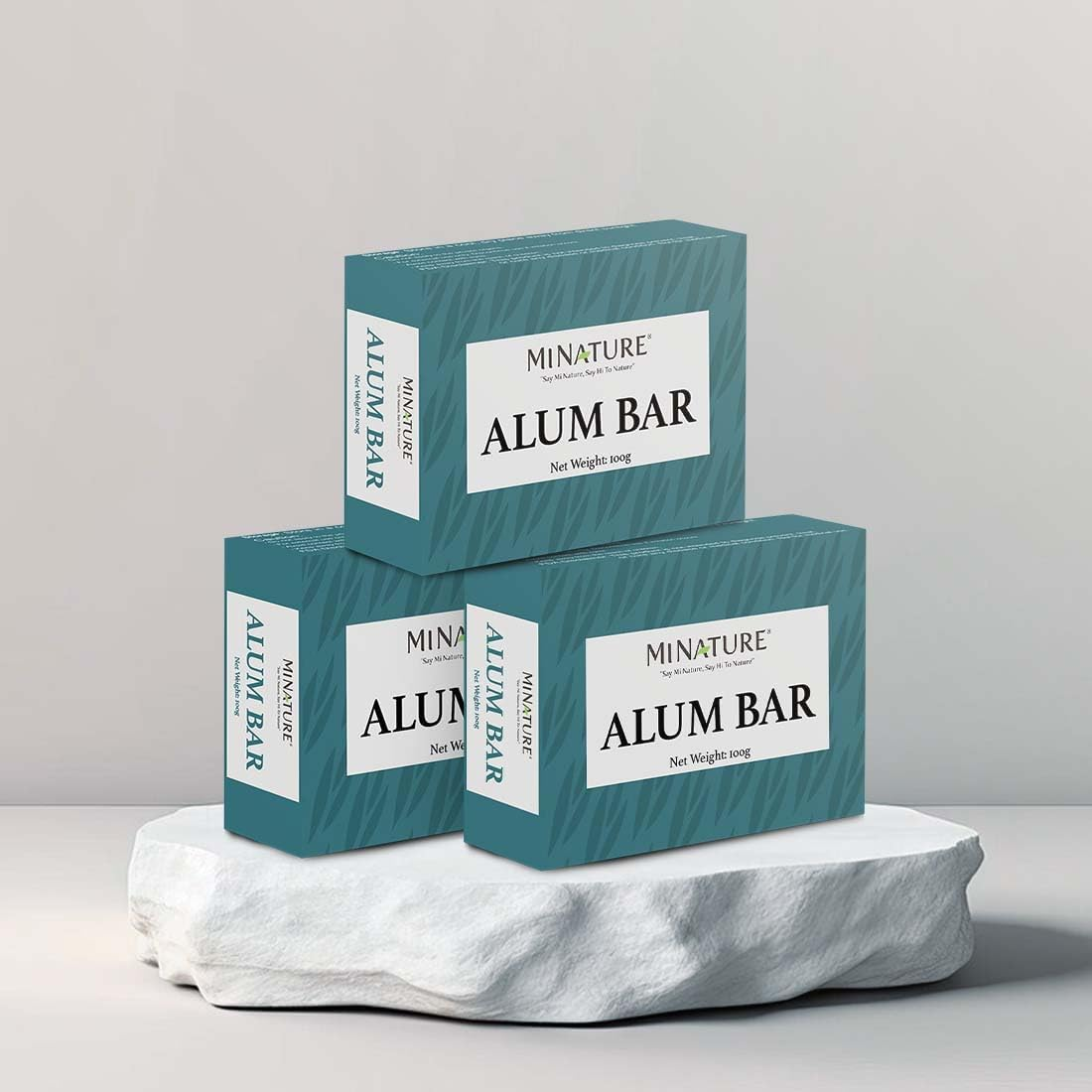 Pack of 3 Alum Bar (Ammonium Aluminium Sulfate) (Phitkari) by Minature | Alum Stone(Fitkari)| Alum Shaving Bar | Alum Blocks after Shave|100G*3 | 100% Only Alum | Chemical & Preservative Free| Pure & Natural image number 4