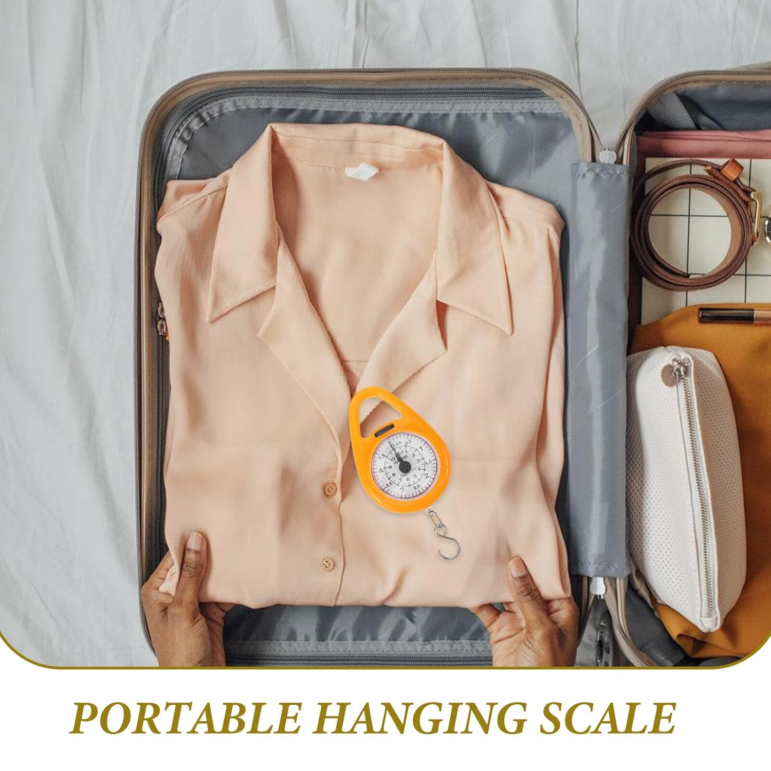Iplusmile Portable Mechanical Spring Luggage Scale Hook Mini Handheld Weighing Scale for Travel Suitable for Suitcases and Fishing Use