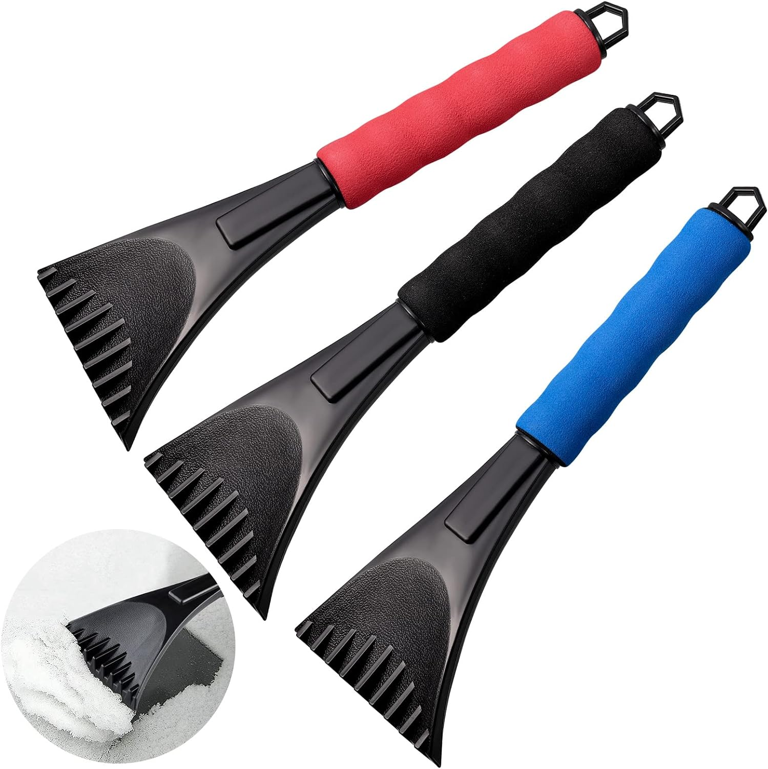 XINRUI 3 Pcs Car Ice Scraper, Car Windshield Snow ​Scraper, Portable Winter Car Windscreen Scraper with Foam Handle for Car Trucks Windshield Window image number 2
