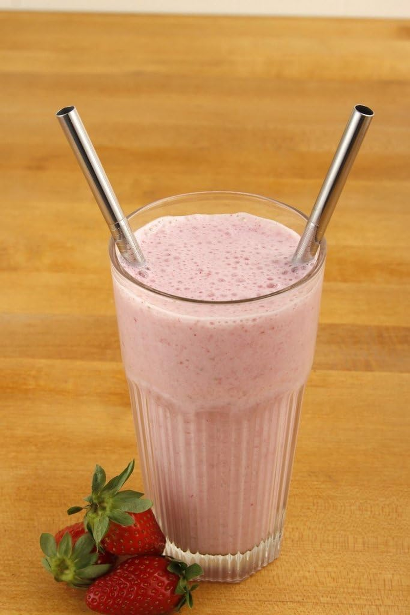 EKIND Stainless Steel Reusable Straight Drinking Straws and Cleaning Brush Set (Set of 4) image number 2