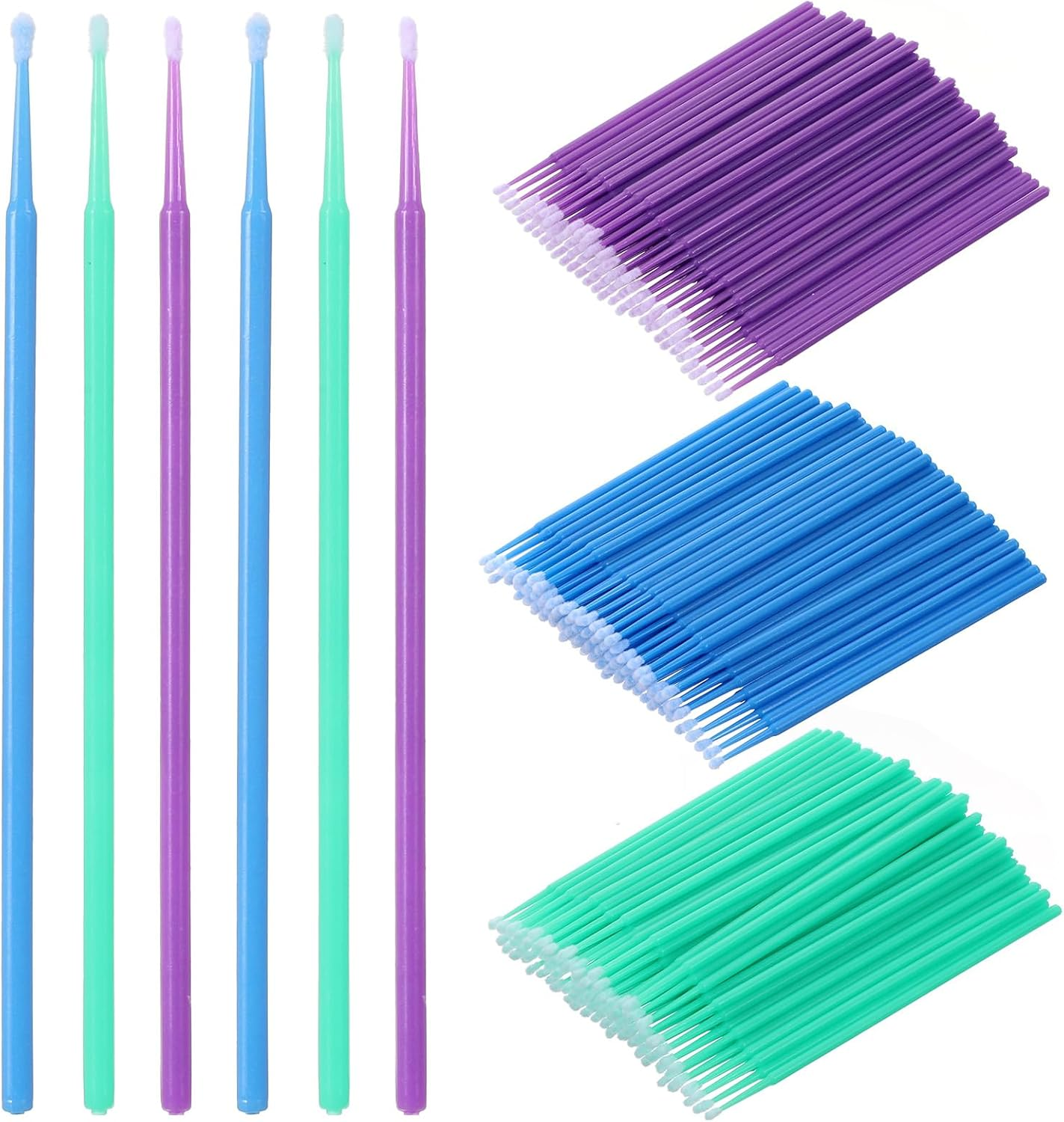 300Pcs Micro Applicator Brush,Touch up Paint Brushes for Automotive Paint Chip Repair Disposable,3 Different Sizes of Touch up Brushes 1.5Mm,2Mm,2.5Mm (Yellow Pink Purple)