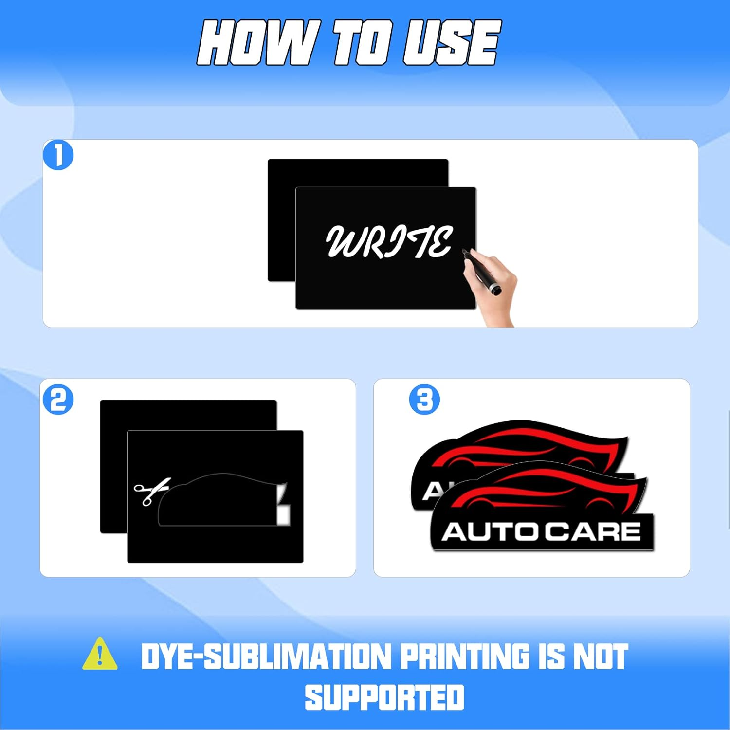 2 Pack Black Blank Car Magnets with 50 Mils, Prevent Car Scratches & Dents, Rounded Corners Blank Car Magnet Set, Magnet for Car to Advertise Business and Cover Company Logo image number 3