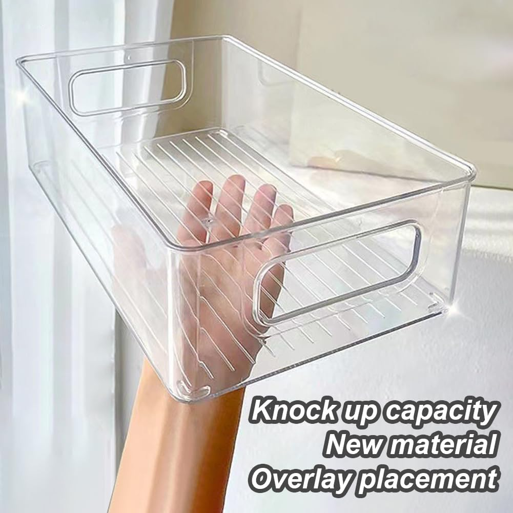 Acrylic Makeup Organizers | Acrylic Drawer Organizer Bins Stackable | Large Capacity Desktop Dorm Drawer Storage Rack for Palettes image number 1