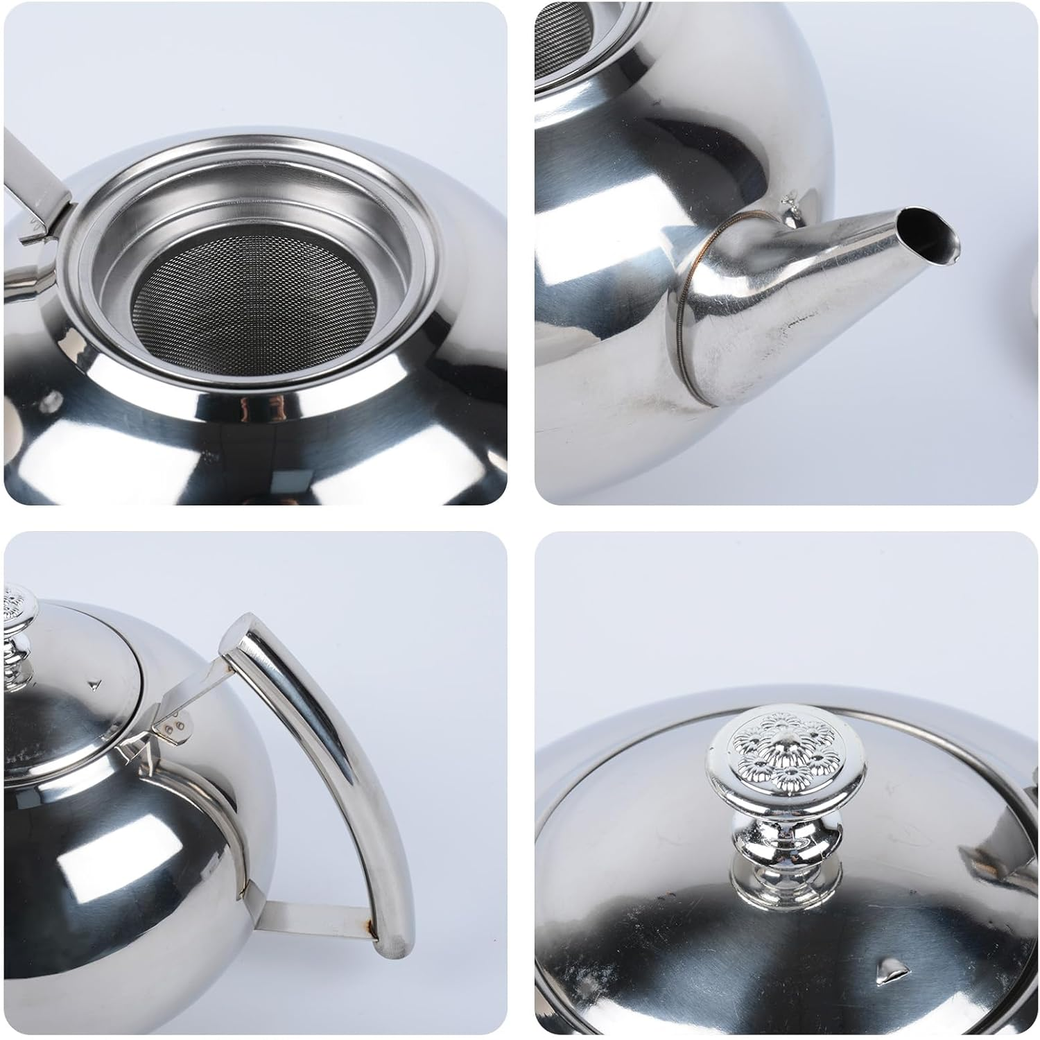 Stovetop Kettle 1.5 L Stainless Steel Kettle，Equipped with Heat-Resistant Handle Tea Pot Boiling Kettle and Coffee Pot image number 2