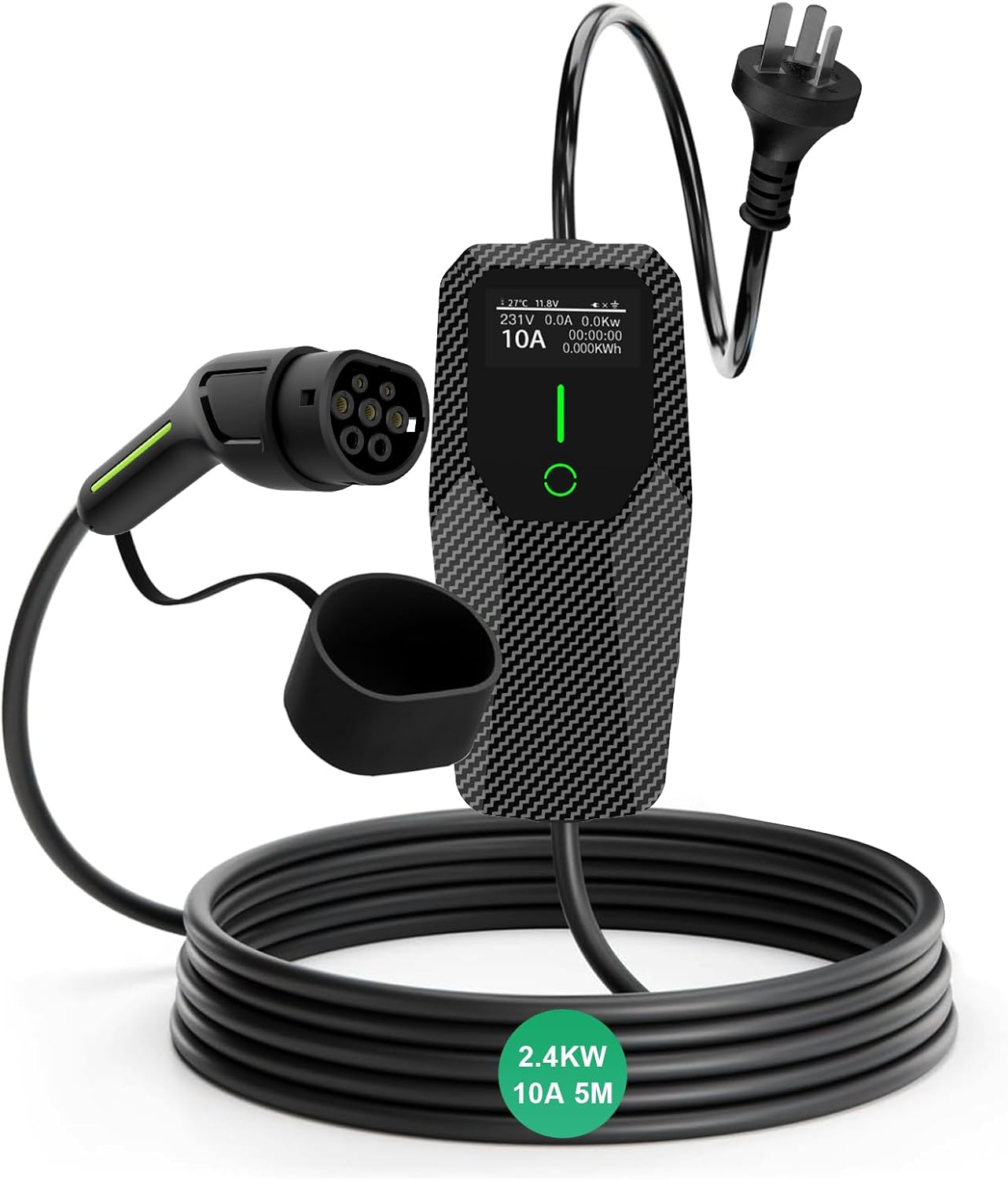 Type 2 to Australian Plug Electric Vehicle Charging Cable, 10A 240V 2.4KW,5M Adjustable Current (6A-10A) for Electric Vehicles and Plug-In Hybrid Cars image number 2