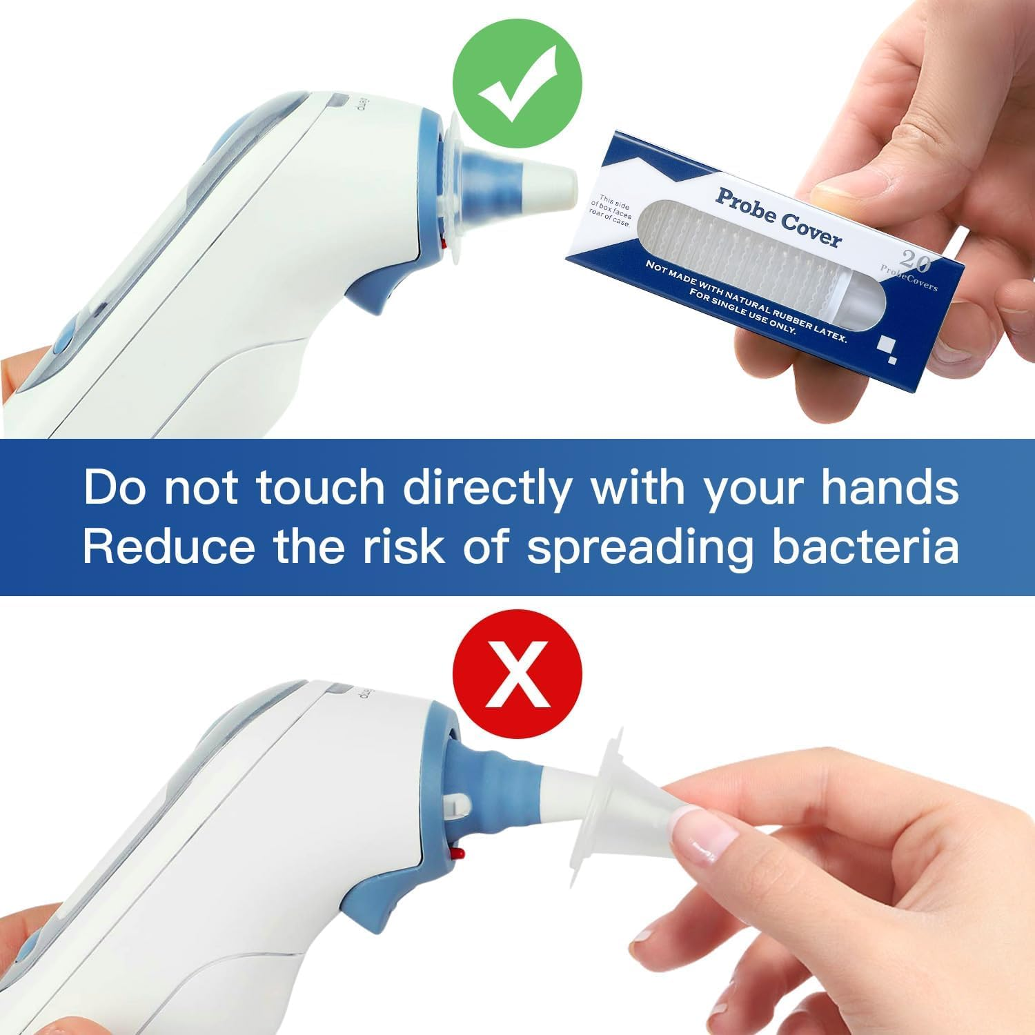 100 Pack Ear Thermometer Probe Covers, Disposable Refill Lens Filters Caps Compatible for All Braun Models Digital Thermometers Sleeve (100) image number 6