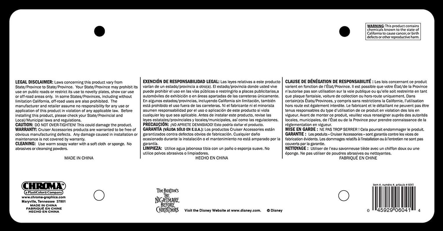 Chroma 6041 Nightmare before Christmas Jack Plastic Frame