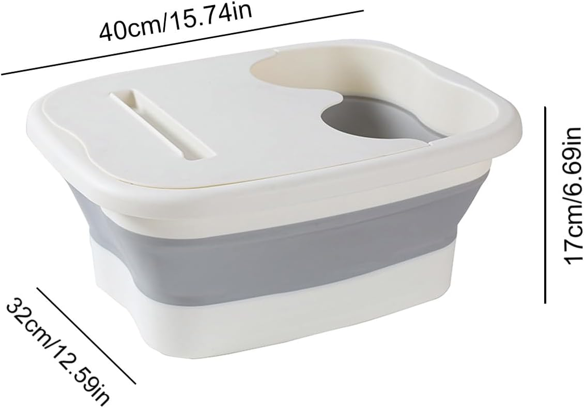 Foldable Foot Bath Tool, Foot Soak Bath Tub with Massaging Rollers, Pedicure Foot Spa for Feet Stress Relief, Foldable Foot Bath Bucket Tub, Pedicure Foot Soak Bath