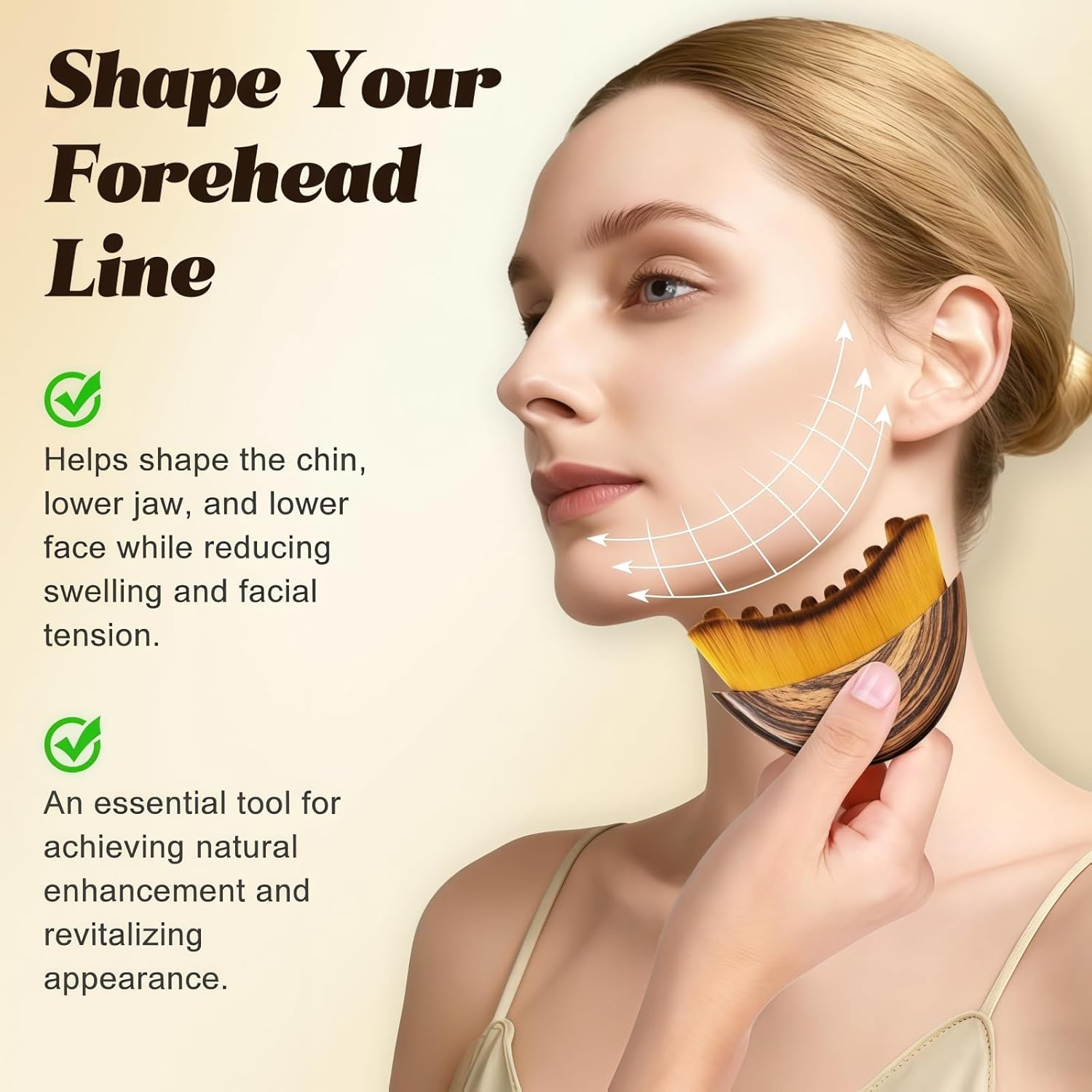 2 Pack Lymphatic Contour Face Brush,New Upgrades Lymphatic Drainage Face Brush,Ergonomic Facial Massager for Contouring, Anti-Puffiness & Skin Tightening, Gentle for All Skin Types image number 1