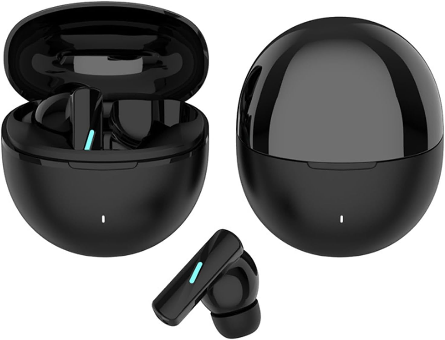 Jiawu Language Translator Earphones Versatile 7 Modes Wireless Earphones Multifunctional Design for Travel Business, Black, Black image number 1