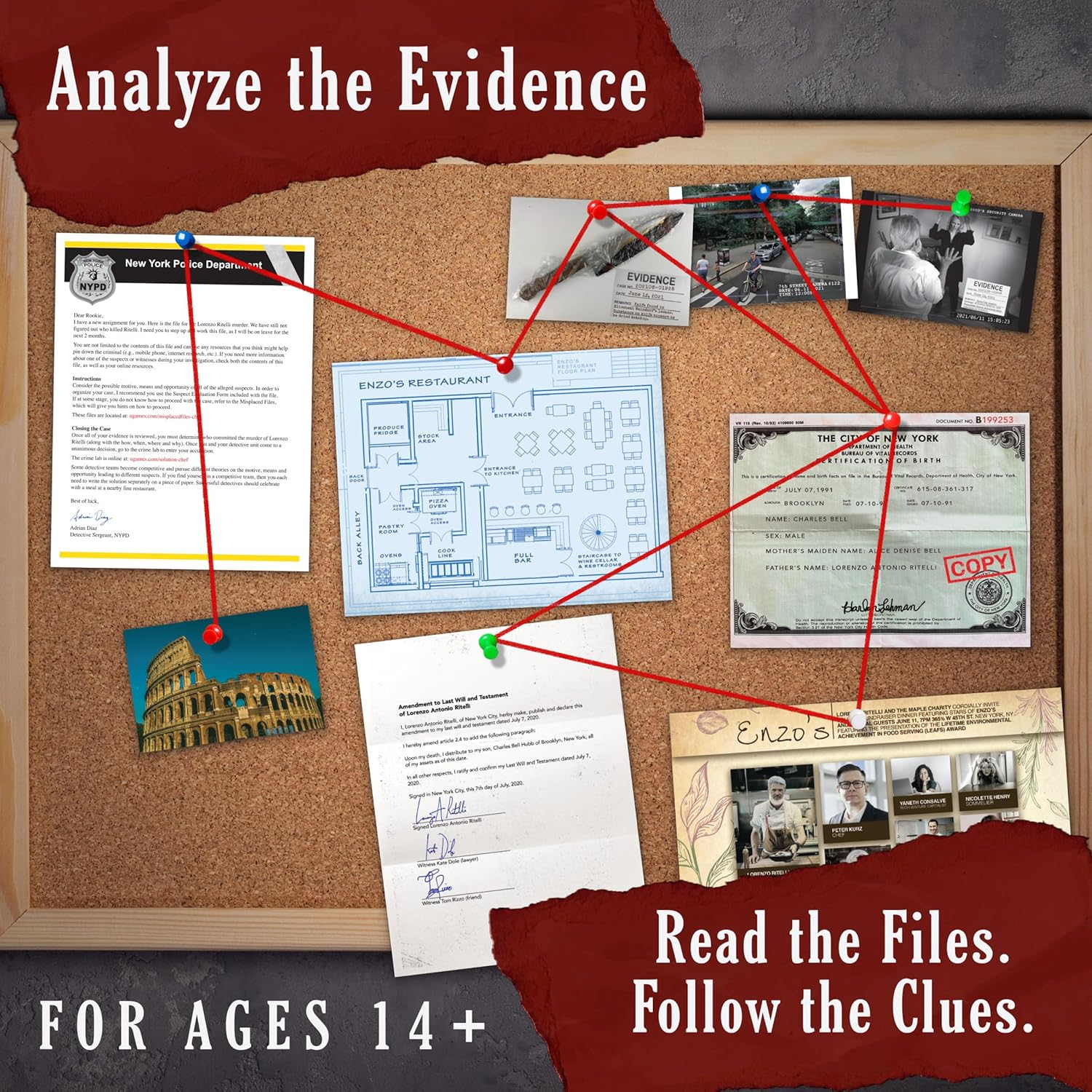 Murder Mystery Party Case Files: Death by Chef'S Knife for 1 or More Players Ages 14 and Up