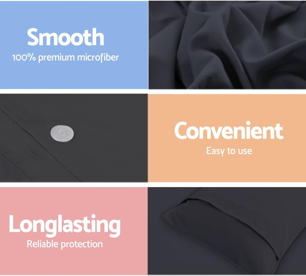 Giselle Bedding Quilt Cover Set, 100% Premium Microfibre 3Pcs Super King Quilts Doona Duvet Bed Comforter Covers Sets Diamond Pinch Pleat Beddings for Room Decor, Soft Machine Washable Black image number 1