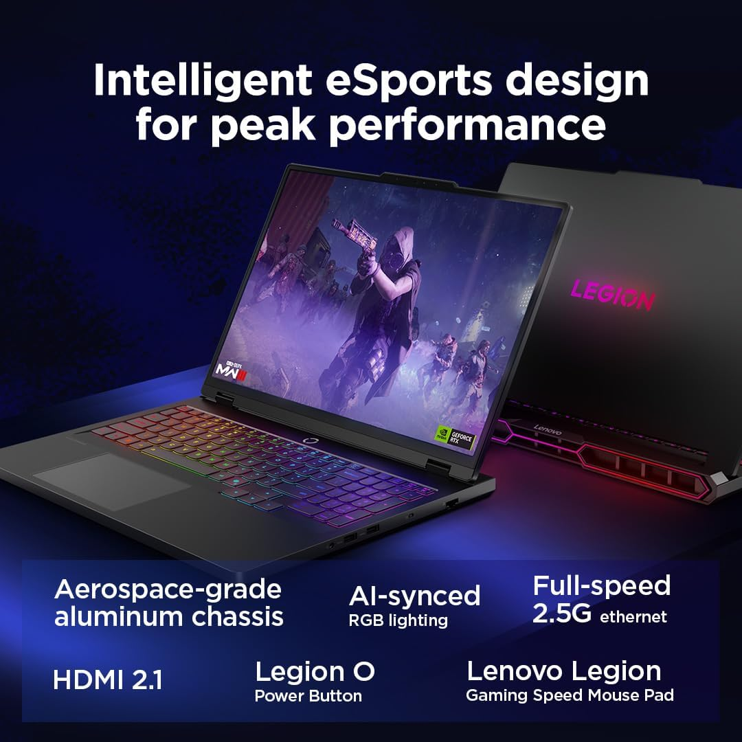 Lenovo Legion Pro 7I 16IAX10H 16-Inch WQXGA OLED Display 240Hz Ultra 9 64GB 1TBSSD RTX5090 Wifi 7 Win11H Eclipse Black 83F5004NAU image number 3