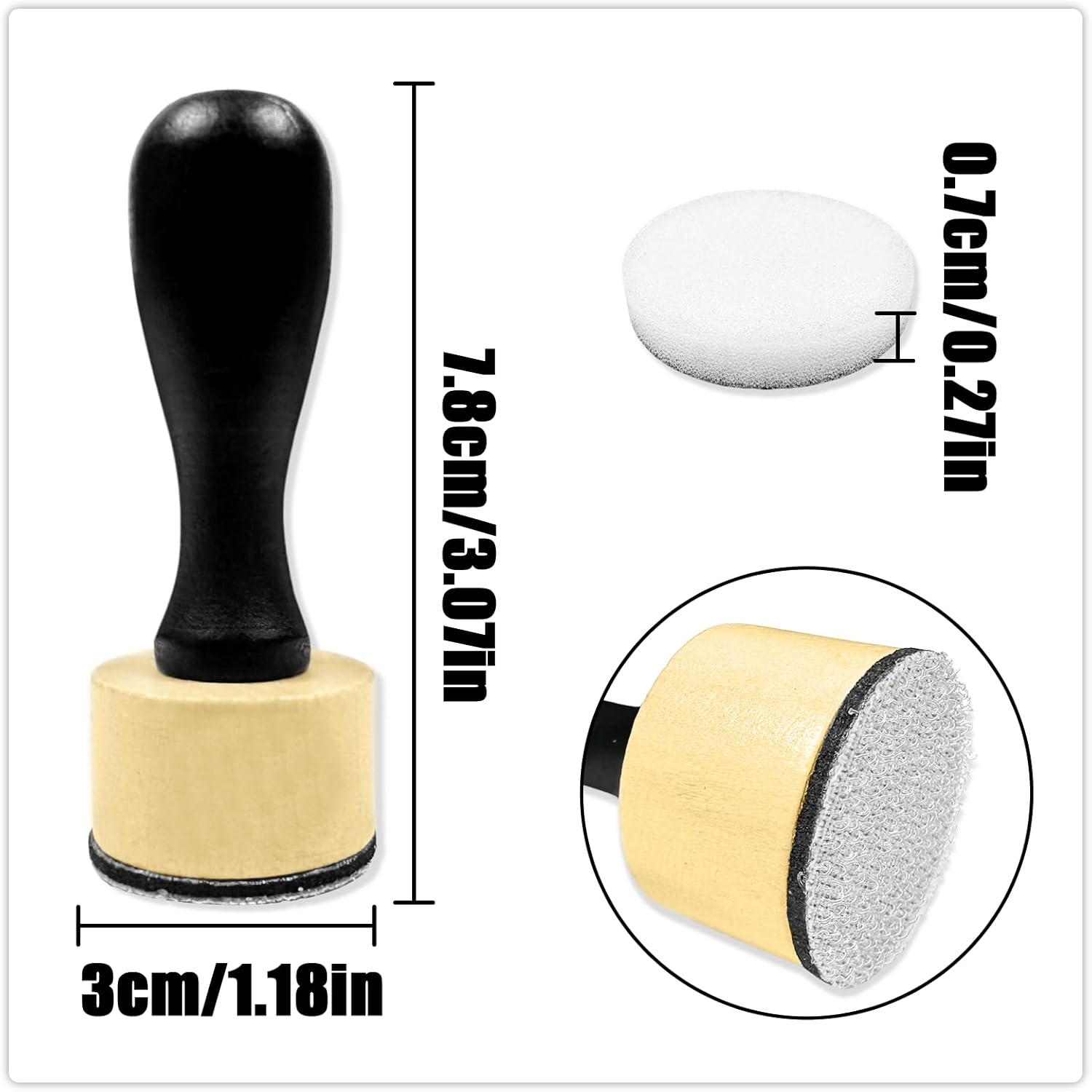 WELANE Ink Mixing Stamp Tool, 1 PCS Ink Mini Applicator Tools with 10 PCS Replacement Sponges for Distressing, Drawing, Blending image number 1