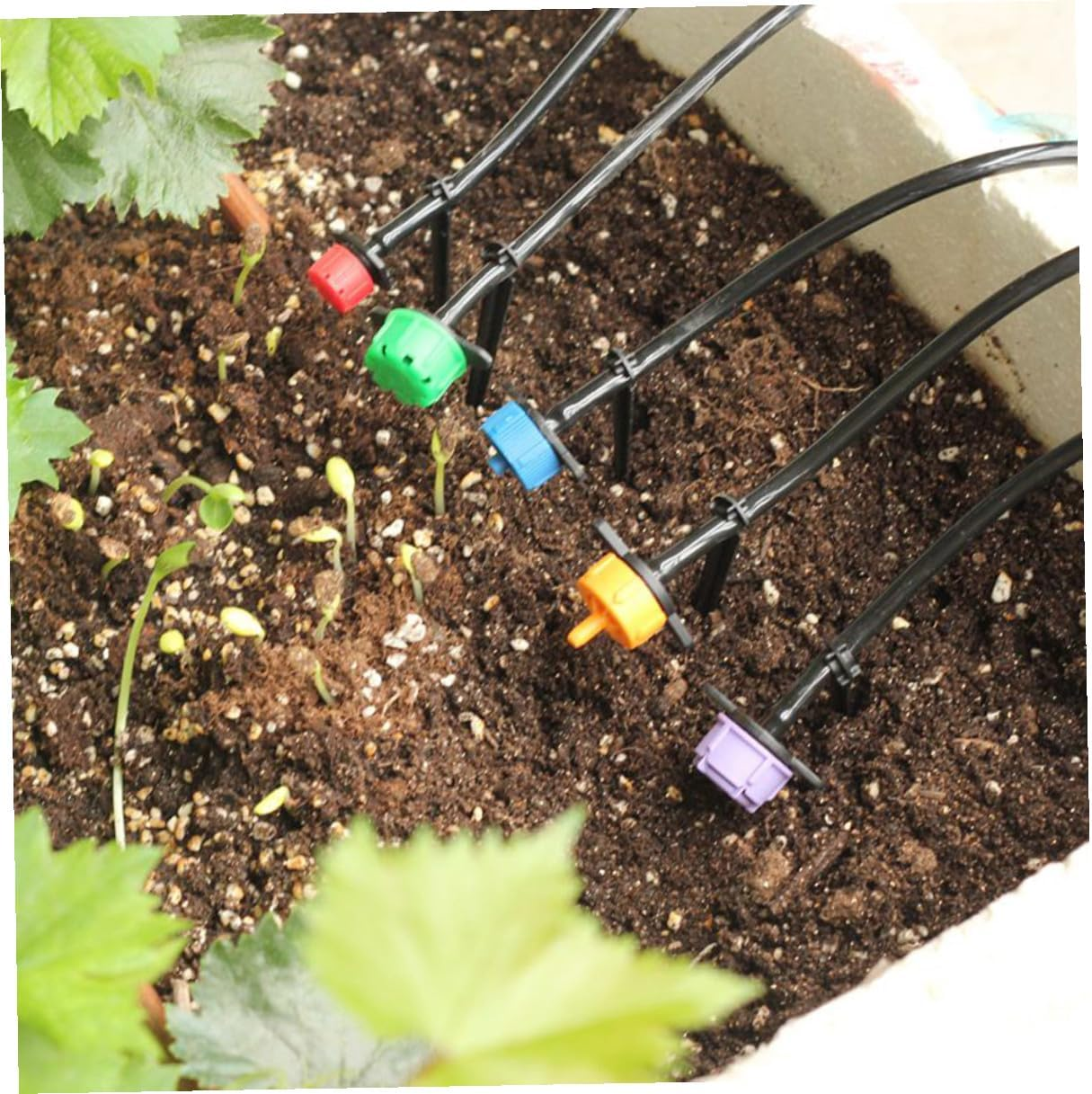 JOINPAYA 100Pcs 4Mm Garden Pole Support Stakes for Drip Irrigation Tubing Hose, Inserted Stakes for Vegetable Gardens and Flower Beds image number 1