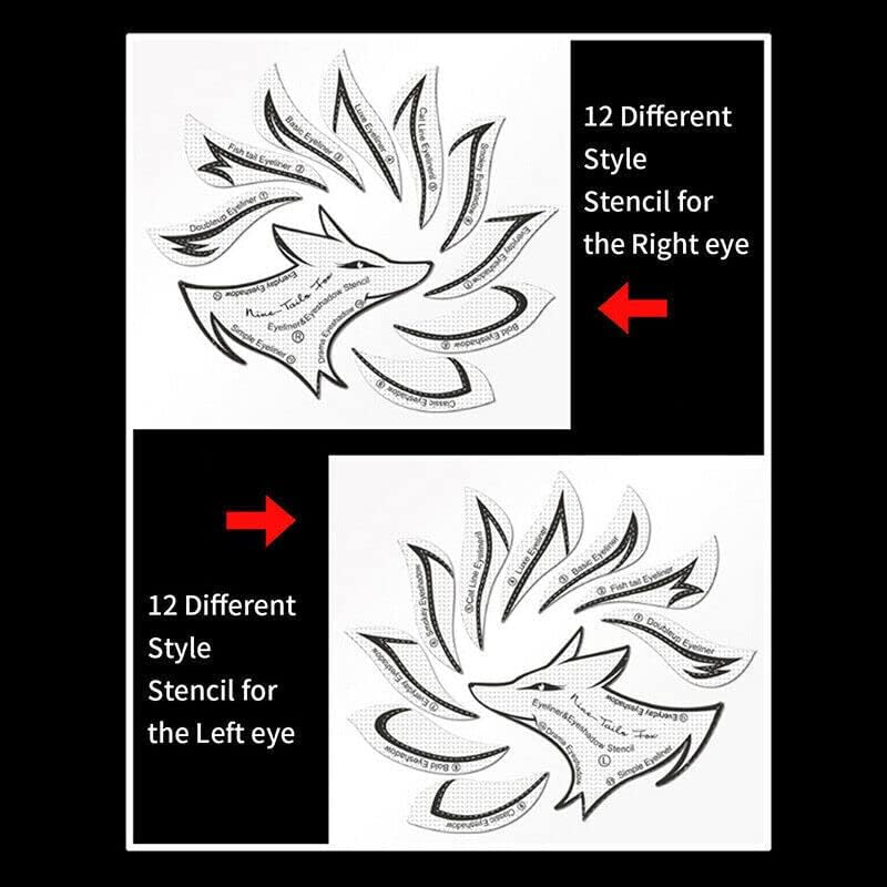 AIMALL Eyeliner Eyeshadow Stencil Set Eye Makeup Fox Template Non-Woven 12 Styles Cards - Precision Eye Makeup Templates for Diverse Looks image number 1