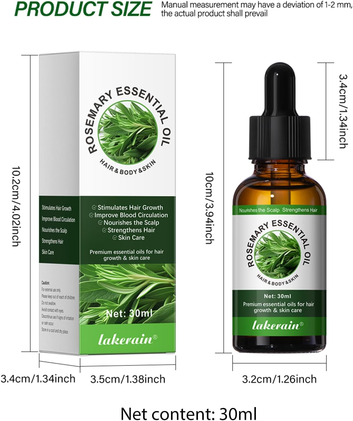 Zankie Rosemary Hair Oil, 30Ml Pure Rosemary Oil for Hair Growth, Rosemary Hair Oil Prevents Hair Loss, Repairs Split Ends and Dry Scalp image number 4