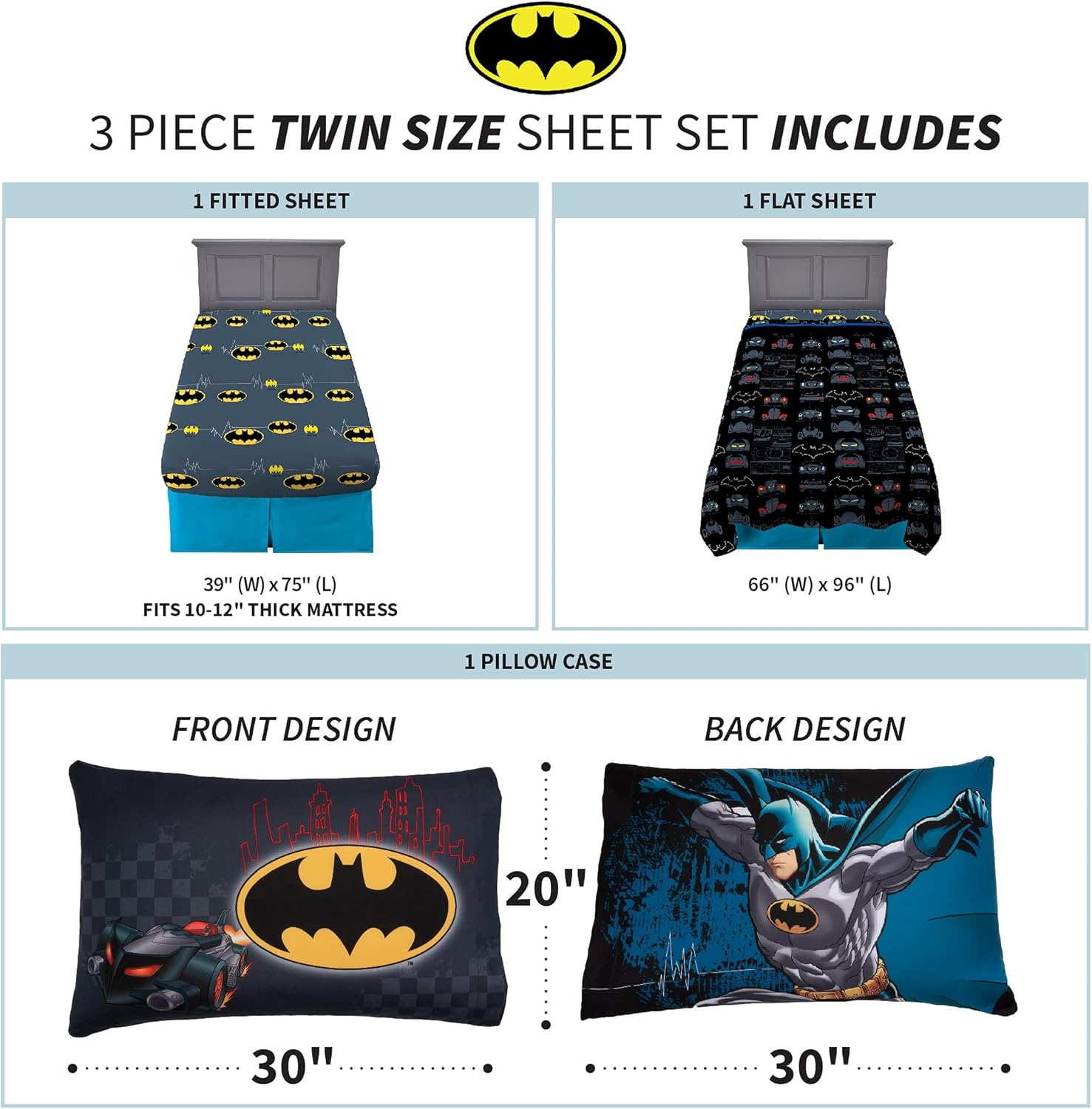 Warner Bros Sheet Set, MB4828, Microfiber, Multi-Color, 3 Piece Twin Size image number 5