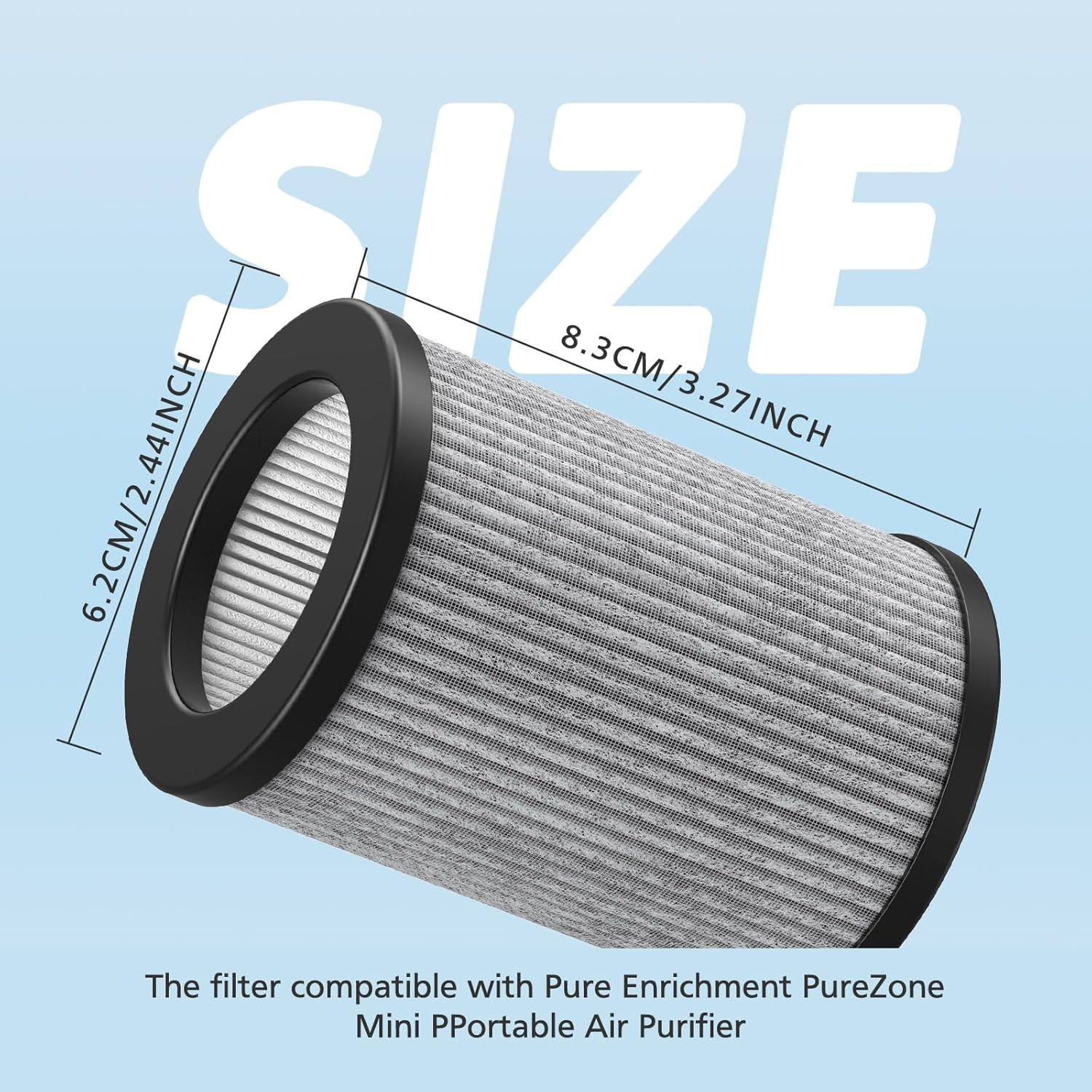 4 Pack Replacement Filters Compatible with Pure Enrichment Purezone Mini Portable Air Purifier PEPERSAP image number 3