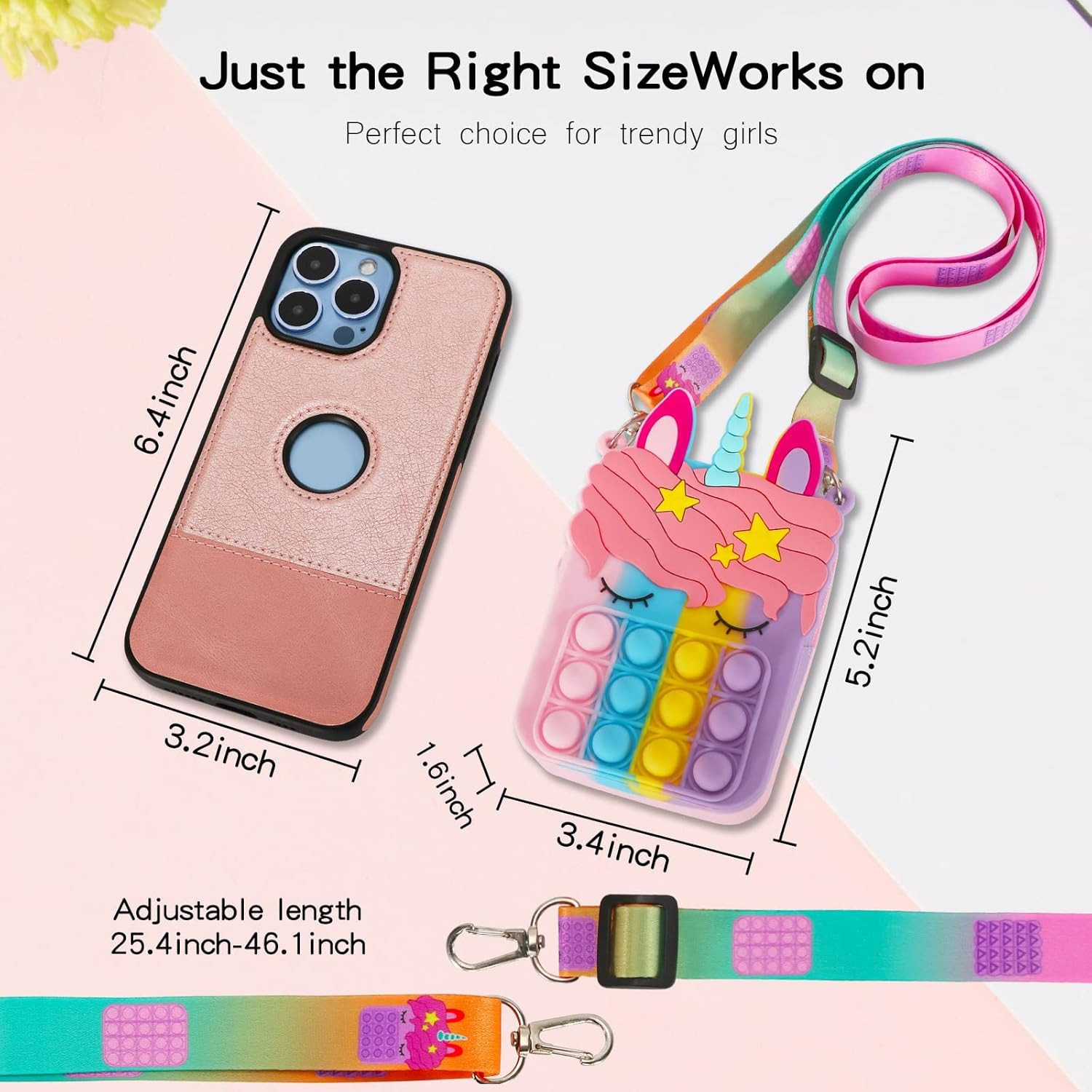 Push Bubble Sensory Pop Simple Fidget Handbag, Push Bubble Fidget Sensory Toys Crossbody Handbag Shoulder Bag, Silicone Small Purse Relieve Stress Relief Bag Dimple Toy for Kid Adult. (Pink) image number 3