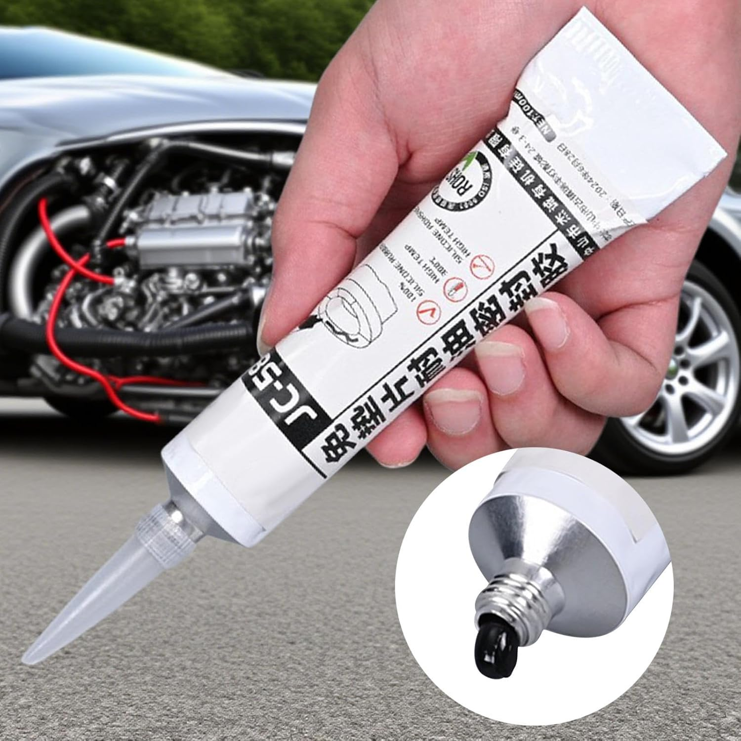 Silicone Gasket Maker - Automotive Oil Leak Repair Sealant,Automotive Waterproof Sealing Adhesive for Maintenance Daily Care Engine Gearbox Water Pump image number 5