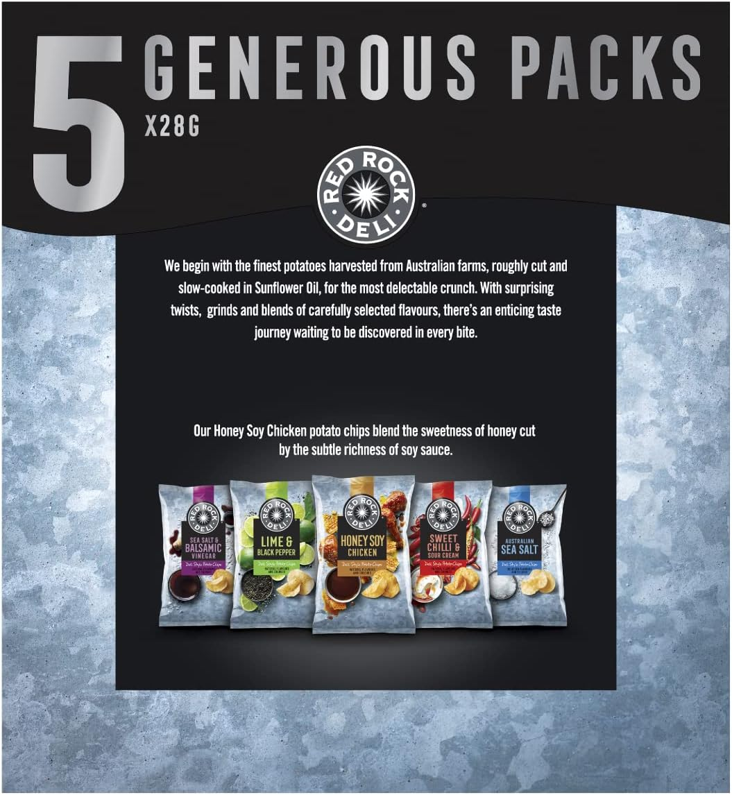 Red Rock Deli Honey Soy Chicken Premium Potato Chips 140 G