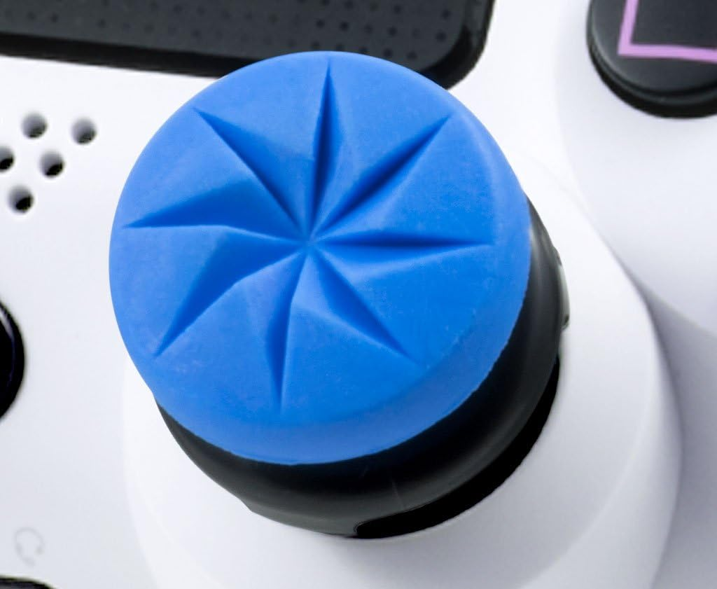Kontrolfreek FPS Freek Edge for Playstation 4 (PS4) and Playstation 5 (PS5) | Performance Thumbsticks | 1 High-Rise Convex, 1 Low-Rise Convex | Blue image number 2