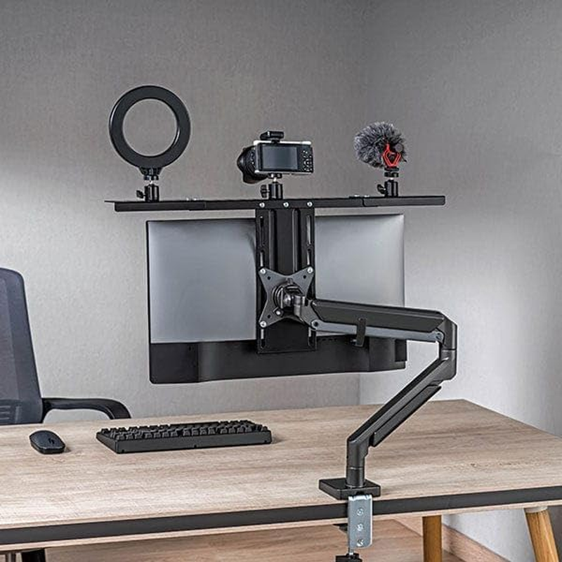 Desky Screen Caddy Shelf &ndash; Adjustable Monitor Top Shelf with Clamp, No-Drill Design, Sturdy ABS Construction, Space-Saving Desktop Organizer for PC, TV, and Monitor - Medium image number 3