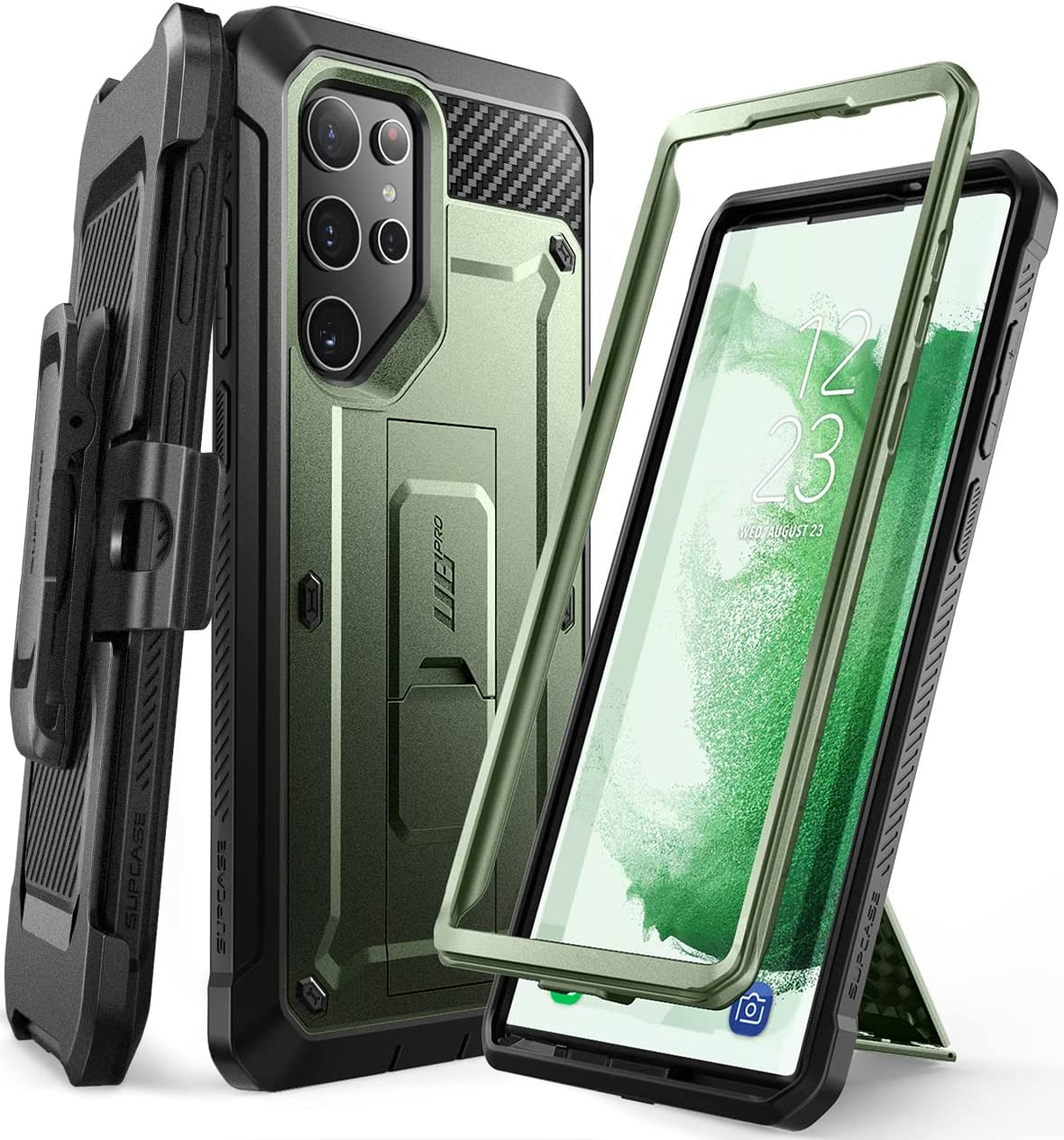 SUPCASE Unicorn Beetle Pro Series Case Designed for Samsung Galaxy S22 Ultra 5G (2022 Release), Full-Body Dual Layer Rugged Holster & Kickstand Case without Built-In Screen Protector (Black)