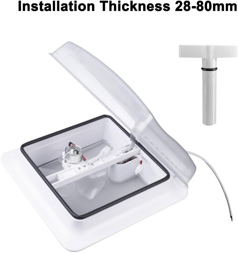 Gonia RV Bathroom Roof Vent Hatch Fan 12V, Caravan Motorhome Shower Hatch Air Exhaust Fan for Motorhome Caravan 280Mm