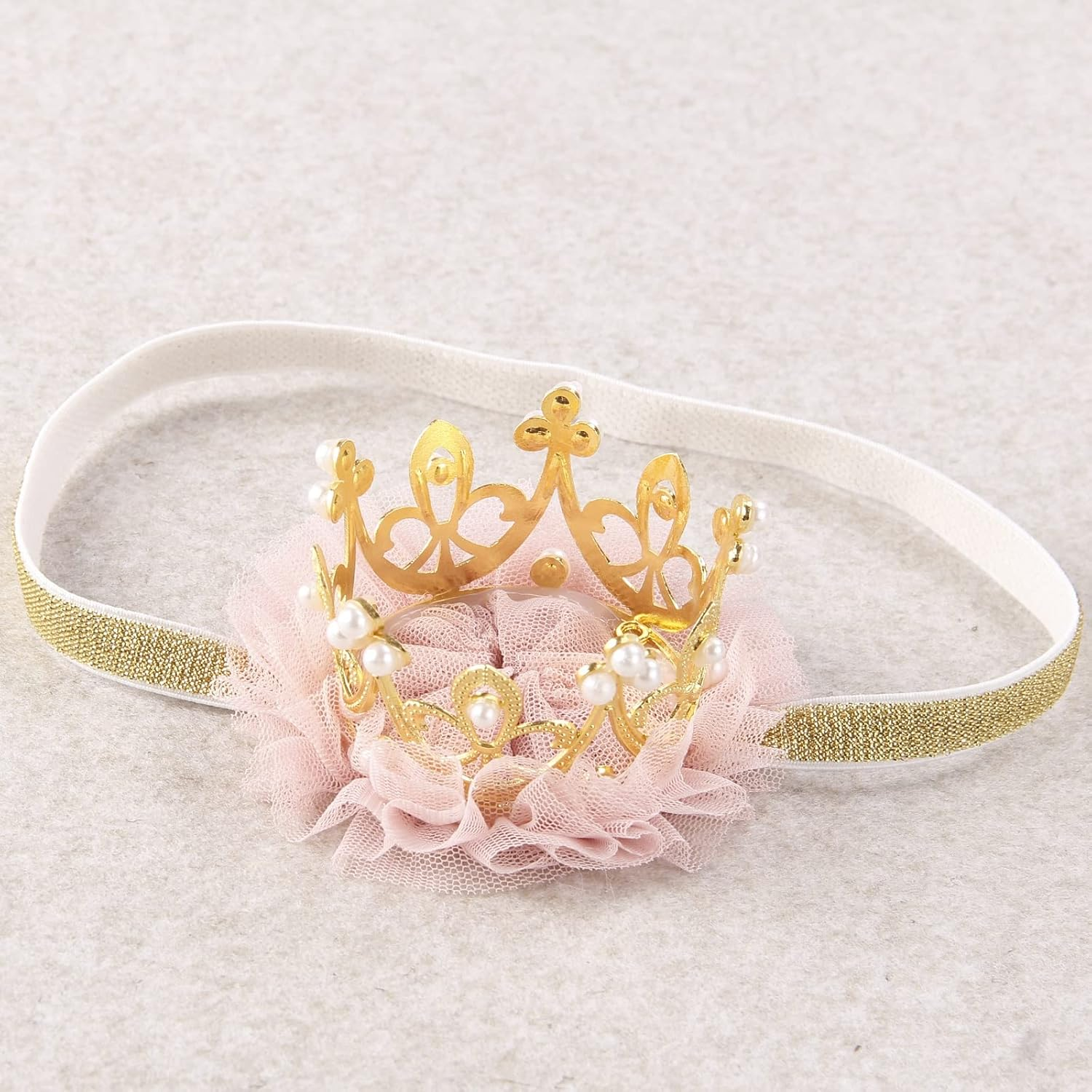Nishine Princess Toddler Girls Crown Tiaras Baby Elastic Birthday Party Crown Headband Photo Props Gift image number 2