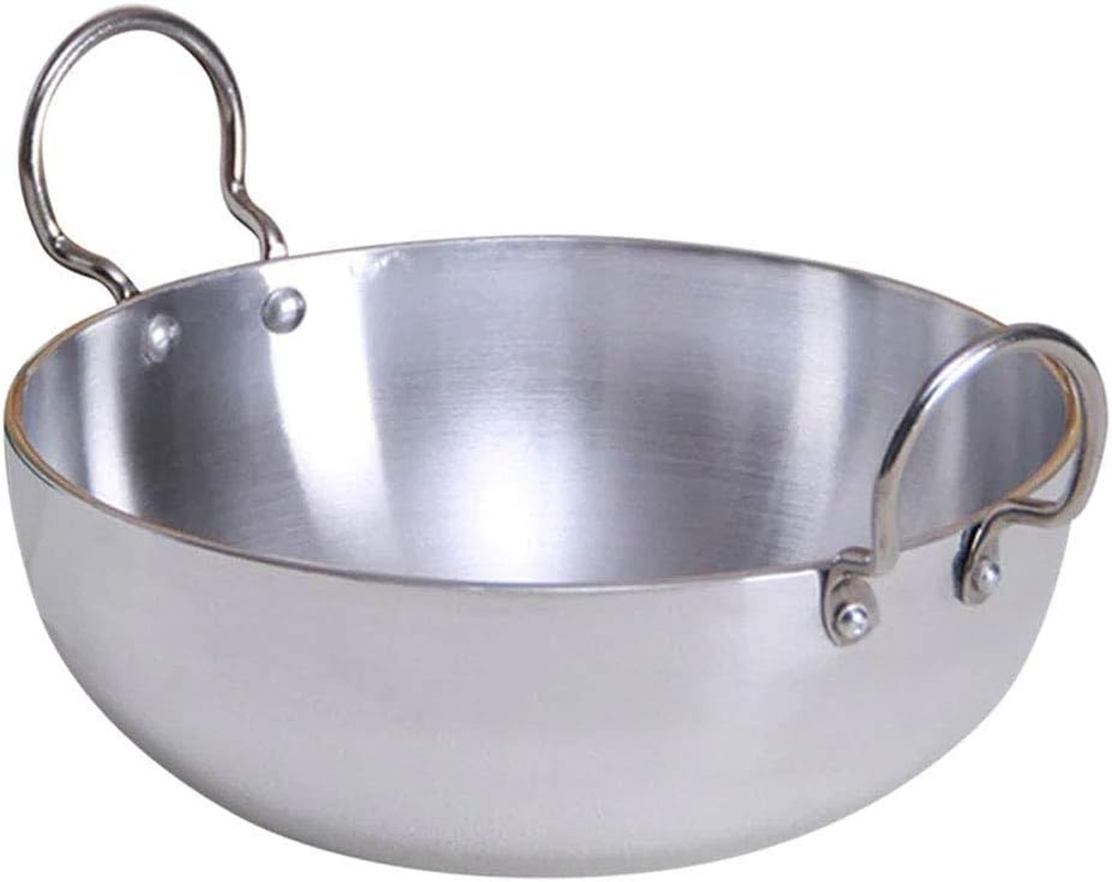 Shourya Trading, Induction Aluminium Kadai No.12,Size 8.7 Inch,Kadhai/Frying Pan/Cookware Pan,Set of 1,Thickness 4 Mm,Silver