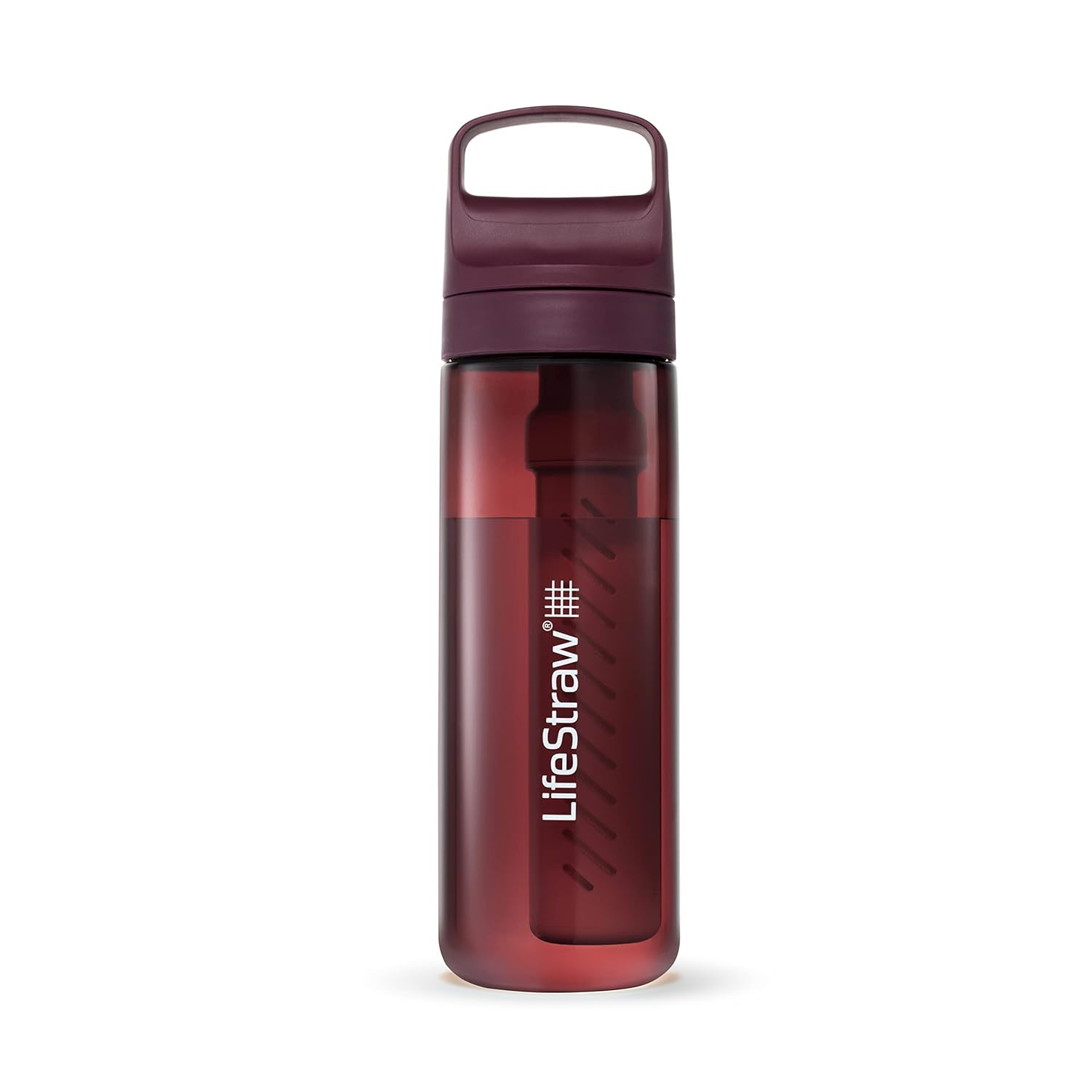 Lifestraw Go 2.0 Water Filter Bottle, Merlot Me Away, 650 Ml Capacity