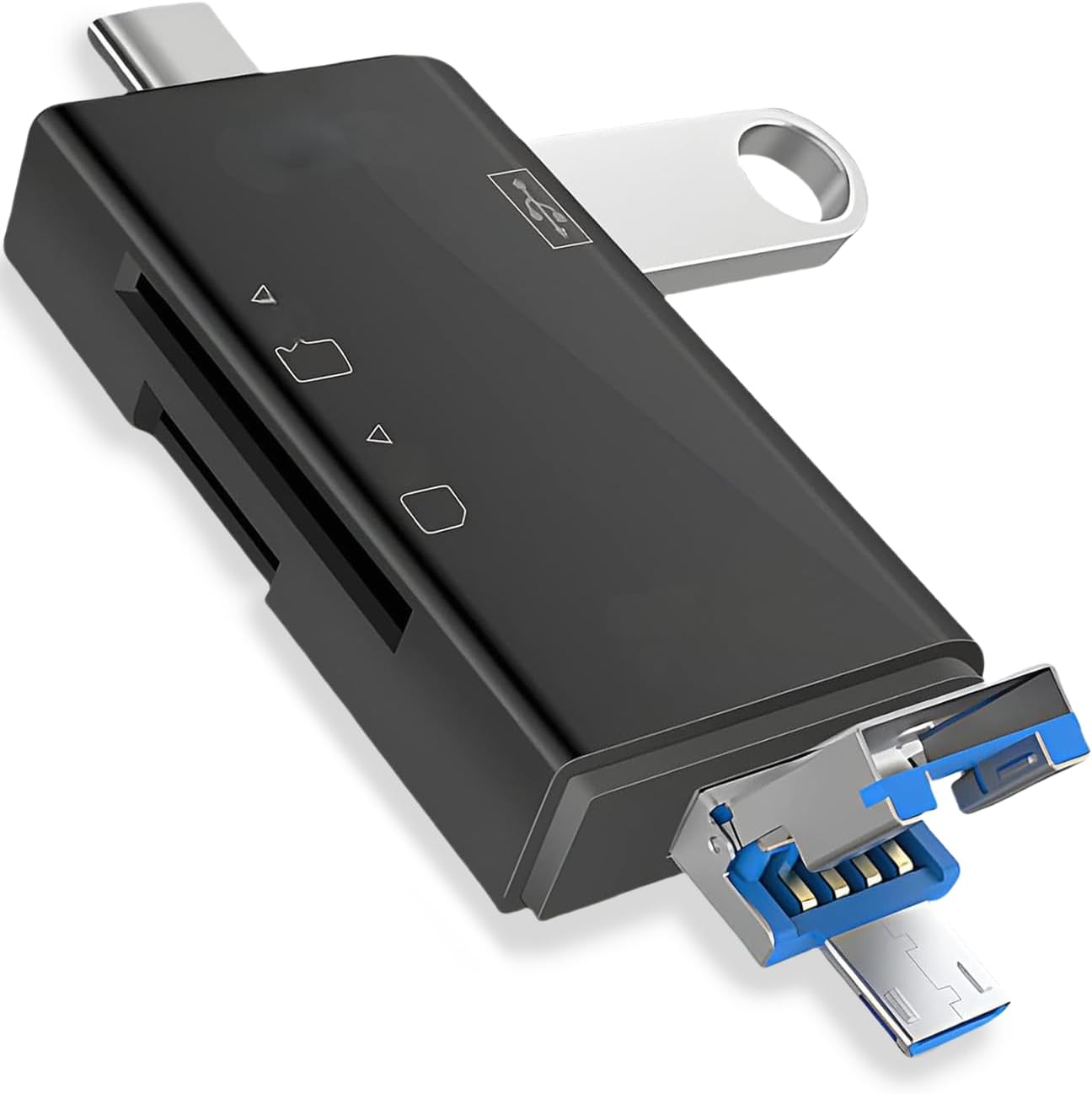 Hrenvaxil 6-In-1 SD Card Reader USB C, Compatible with Lightning for Iphone, Mac, Macbook, Android Phone, PC, Laptop, Computer, Type C OTG Card Adaptor for Micro SD/SDHC/SDXC image number 4