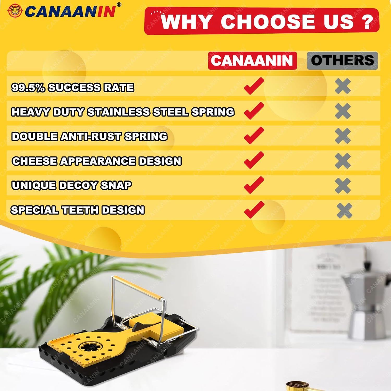 Rat Trap Mouse Trap That Work Multi Heavy-Duty Reusable Indoor-Outdoor Snap Trap Quick Effective Sanitary Safe, Pest Control for Rodent Mouse Mice (Upgrade Lage 6Pack)