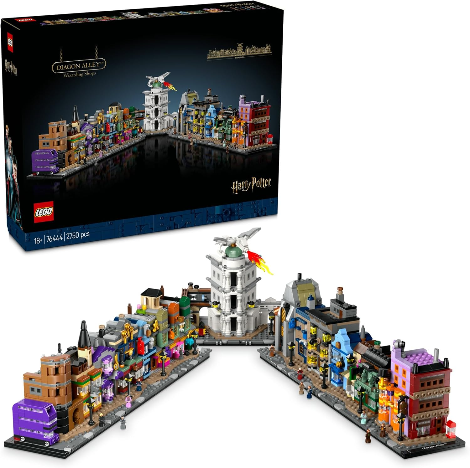LEGO Harry Potter Diagon Alley Wizarding Shops Model Building Kit for Adults, Collectible Set for Home Office Decor, Includes 12 Wizarding World Figures Incl. Ginny Weasley, Mr Borgin & More 76444 image number 5