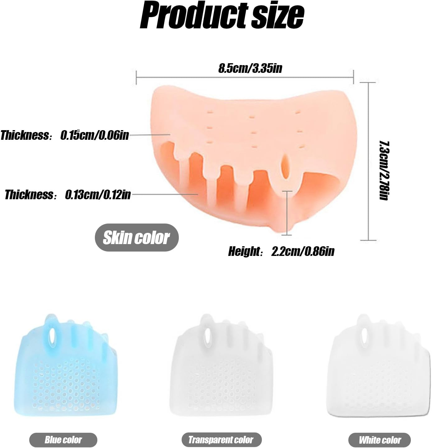 BRTNUP 4 Pairs Hyggear Silicone Toe Separators for Women & Men, Toe Separators for Overlapping Toes Bunion Corrector for Overlapping Toes Breathable Soft and Comfortable Gel Foot Cushions 4 Colors