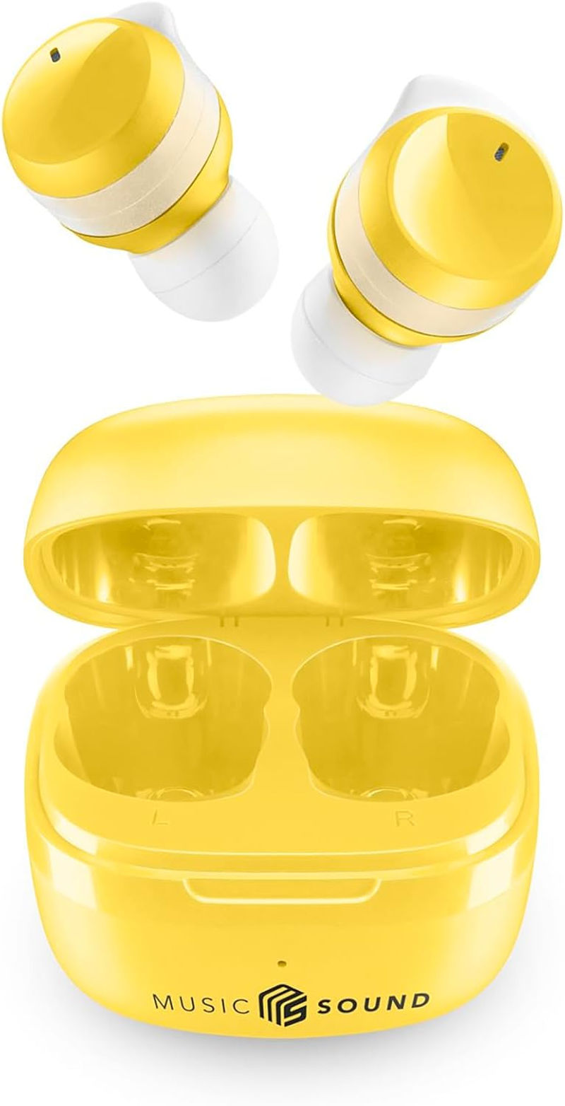 Music Sound - Flow - Wireless In-Ear Bluetooth Headset - Playtime 25 Hours - Yellow image number 4