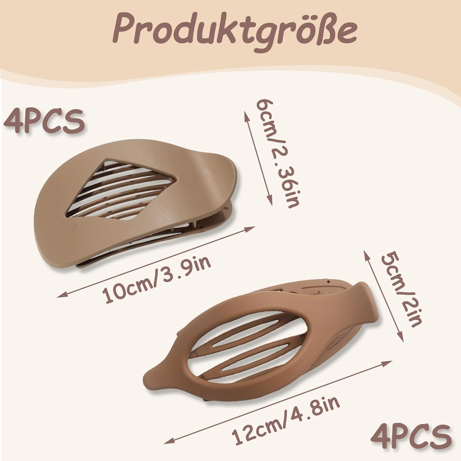 Pack of 8 Flat Hair Clips for Women - Hair Clip Flat for Thick and Thin Hair, Hair Clips Women, Matte Flat Claw Clip with Strong Hold, Ideal for Curly and Styling, for Girls Women image number 1