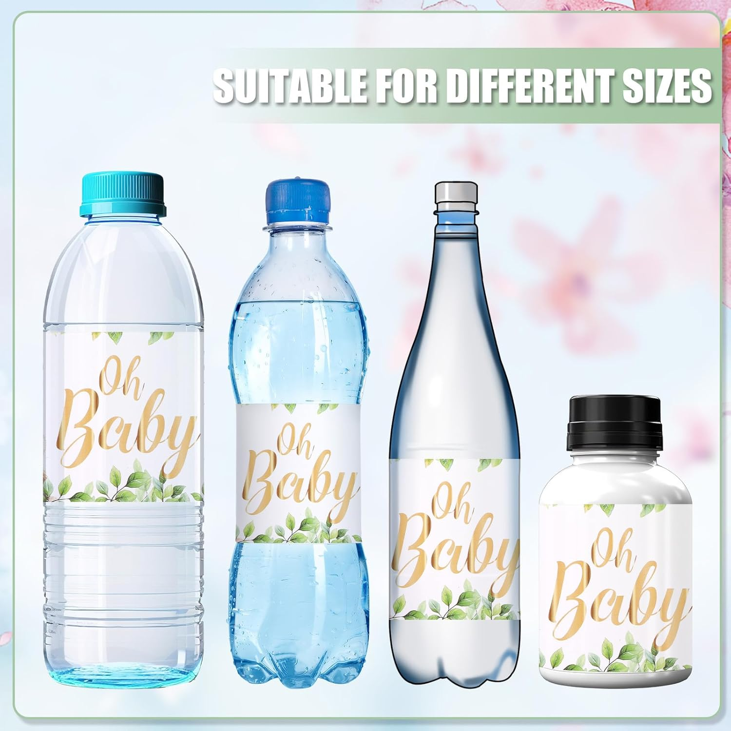 50Pcs Baby Shower Water Bottle Labels, Waterproof Decorative Water Bottle Labels Personalized Water Bottle Wrap Stickers for Baby Shower Party Decorations (Animal Style) image number 5