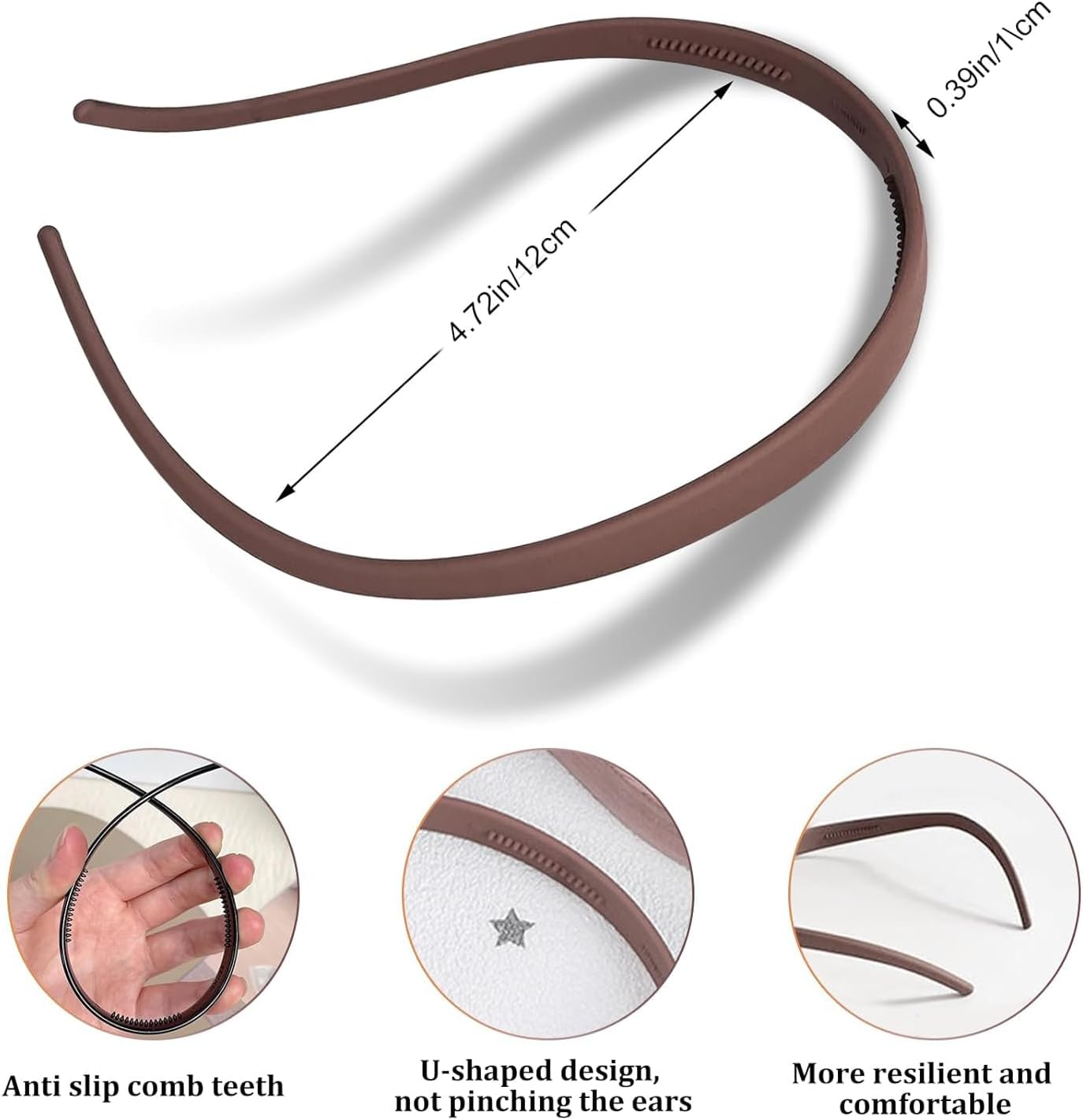 Trendy No Headache Head Bands, 3Pcs No Pressure Sunglass Headbands, Flex No Pressure Headbands for Women with Glasses image number 4